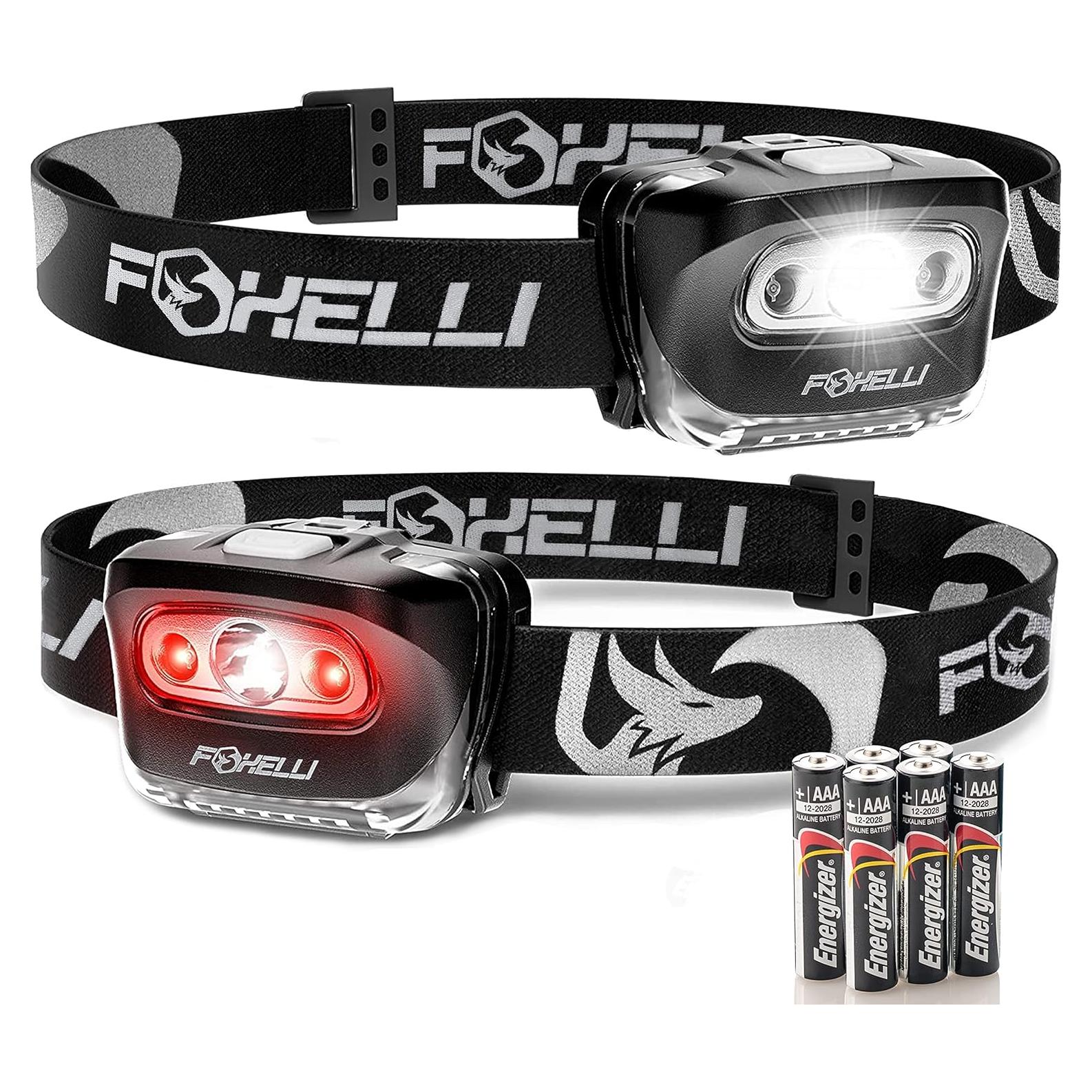 Linterna Frontal LED Foxelli MX20, 165 Lúmenes, Resistente al Agua