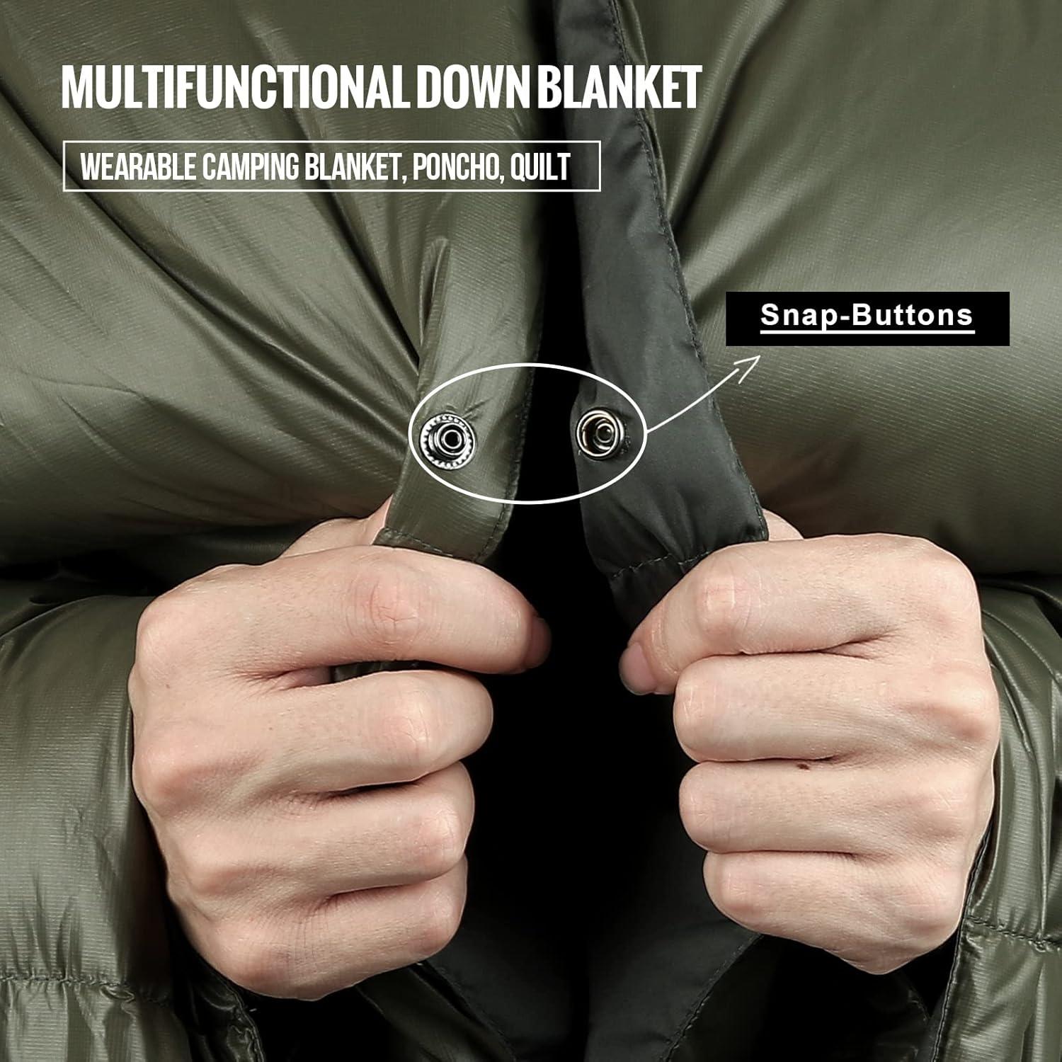 Manta de Camping OneTigris Down 2.13m x 2.03m Verde Ranger