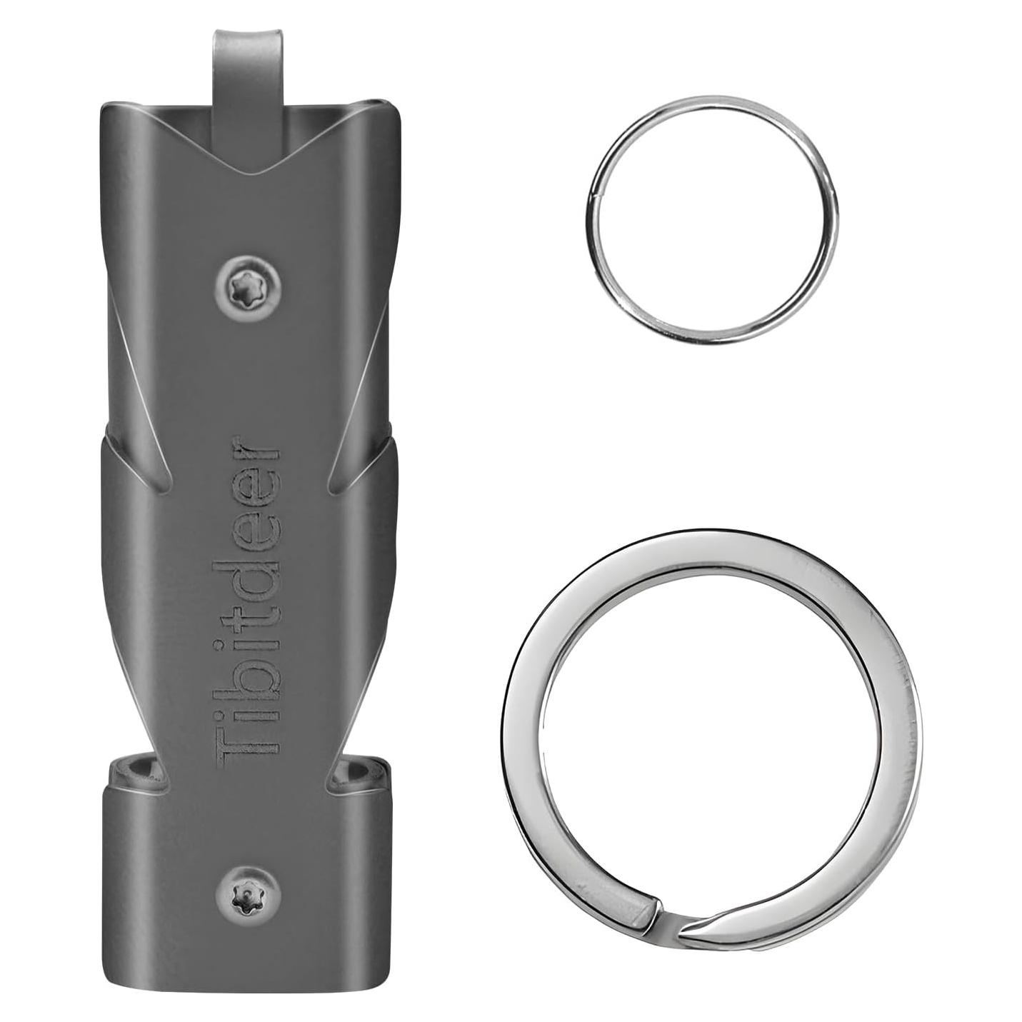 Silbato de Emergencia Titanio Tibitdeer KS013 120dB con Anillos