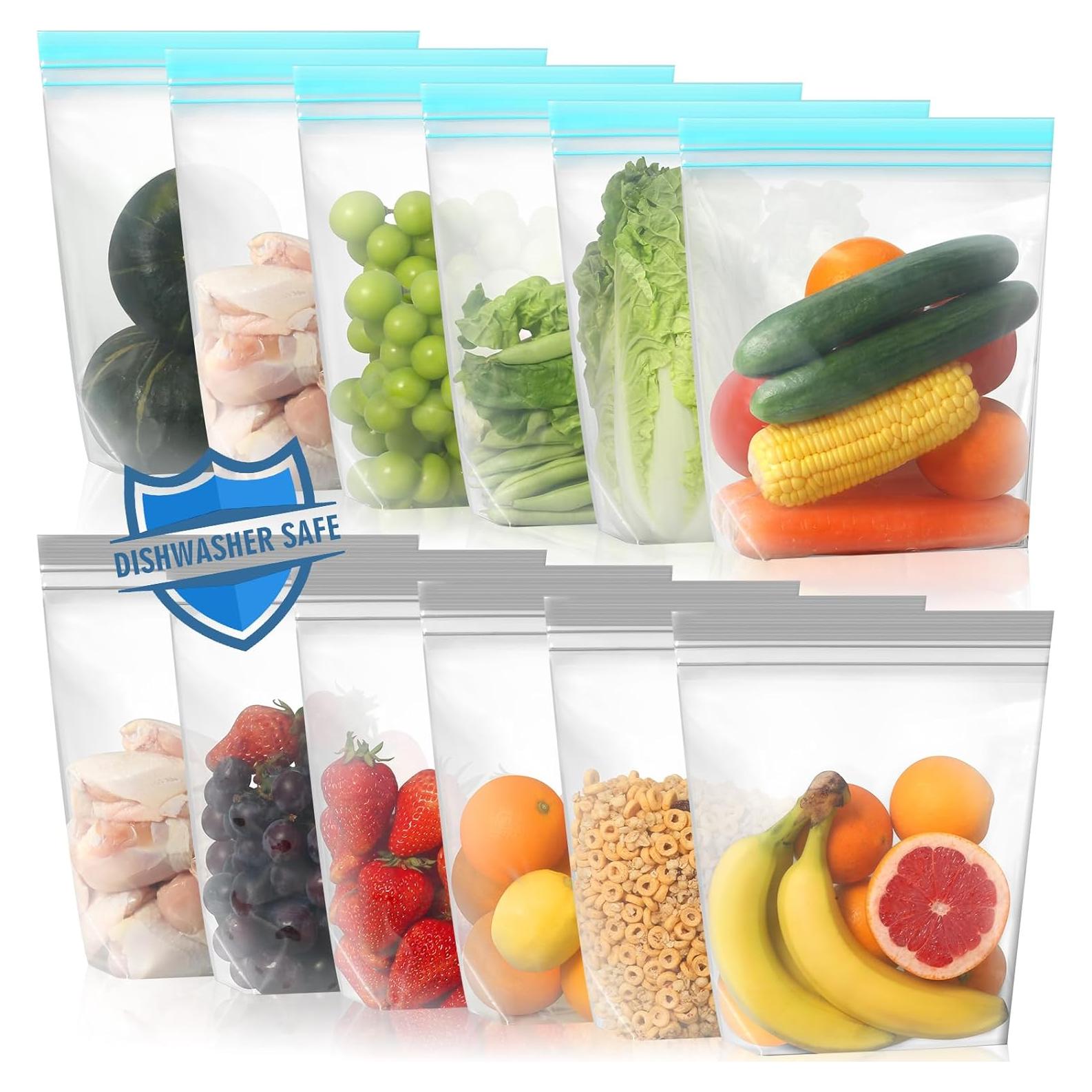 Bolsas Reutilizables de Congelador Lerine 12 Piezas 1 Galón