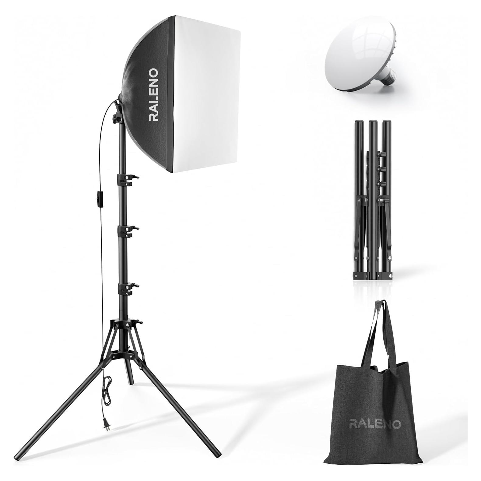 Kit de Iluminación RALENO Softbox 40.64x40.64cm LED 50W