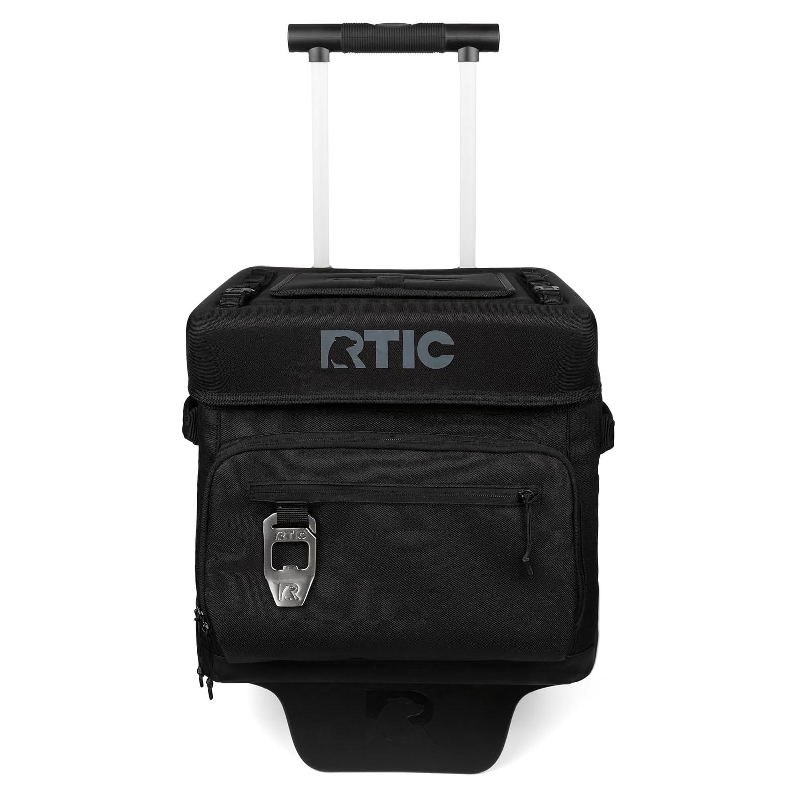 Enfriador RTIC 40 Latas con Ruedas y Mango Plegable Negro