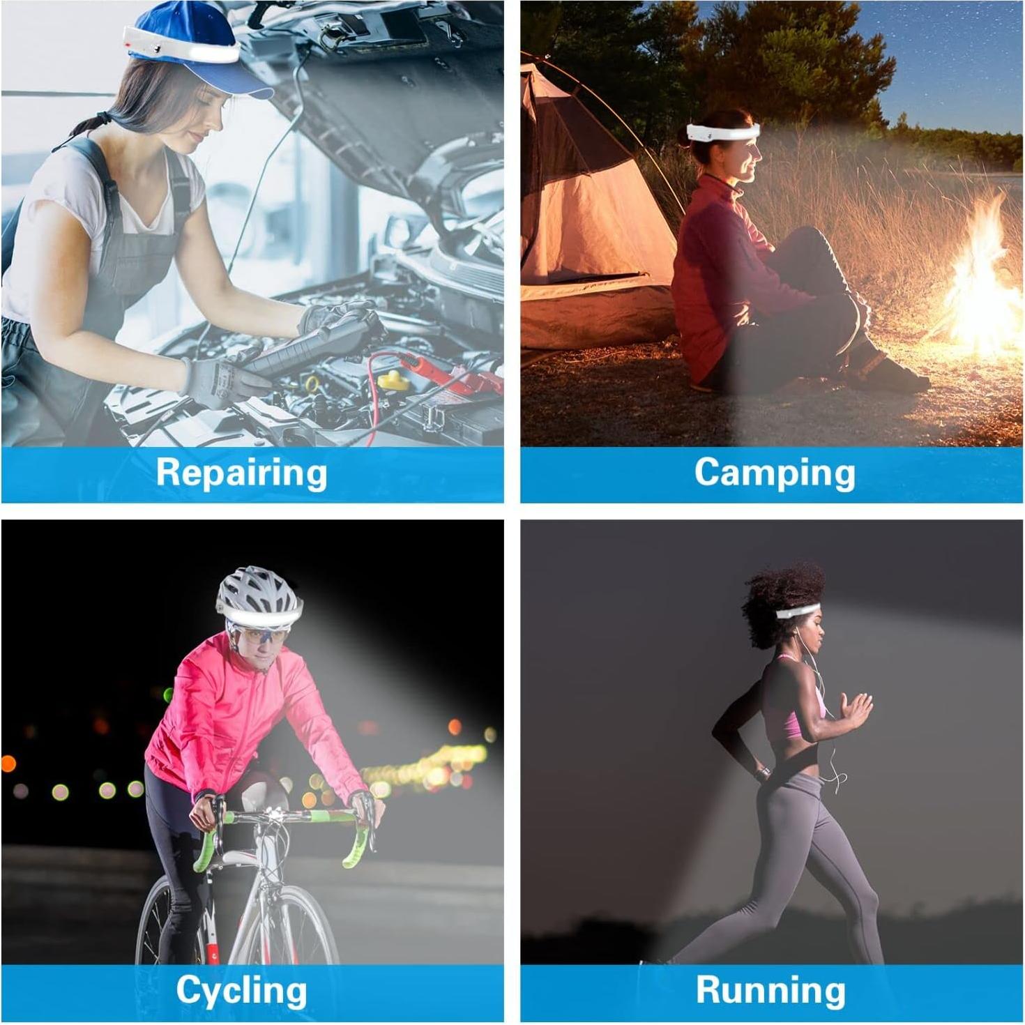 Linterna Frontal LED COSOOS Recargable 1000 Lúmenes Verde