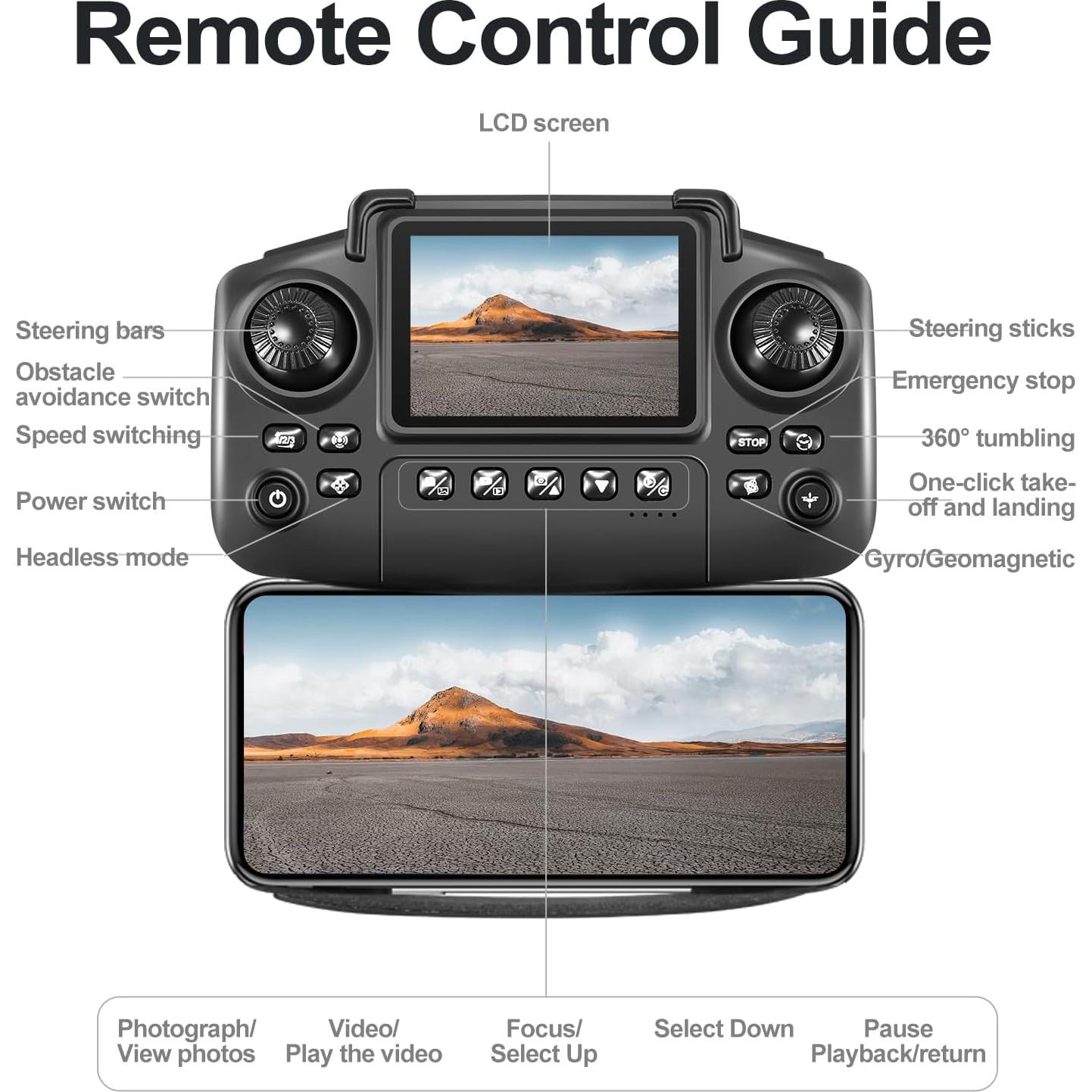 Drone ikaufen E88 con cámara dual HD 720P y control remoto