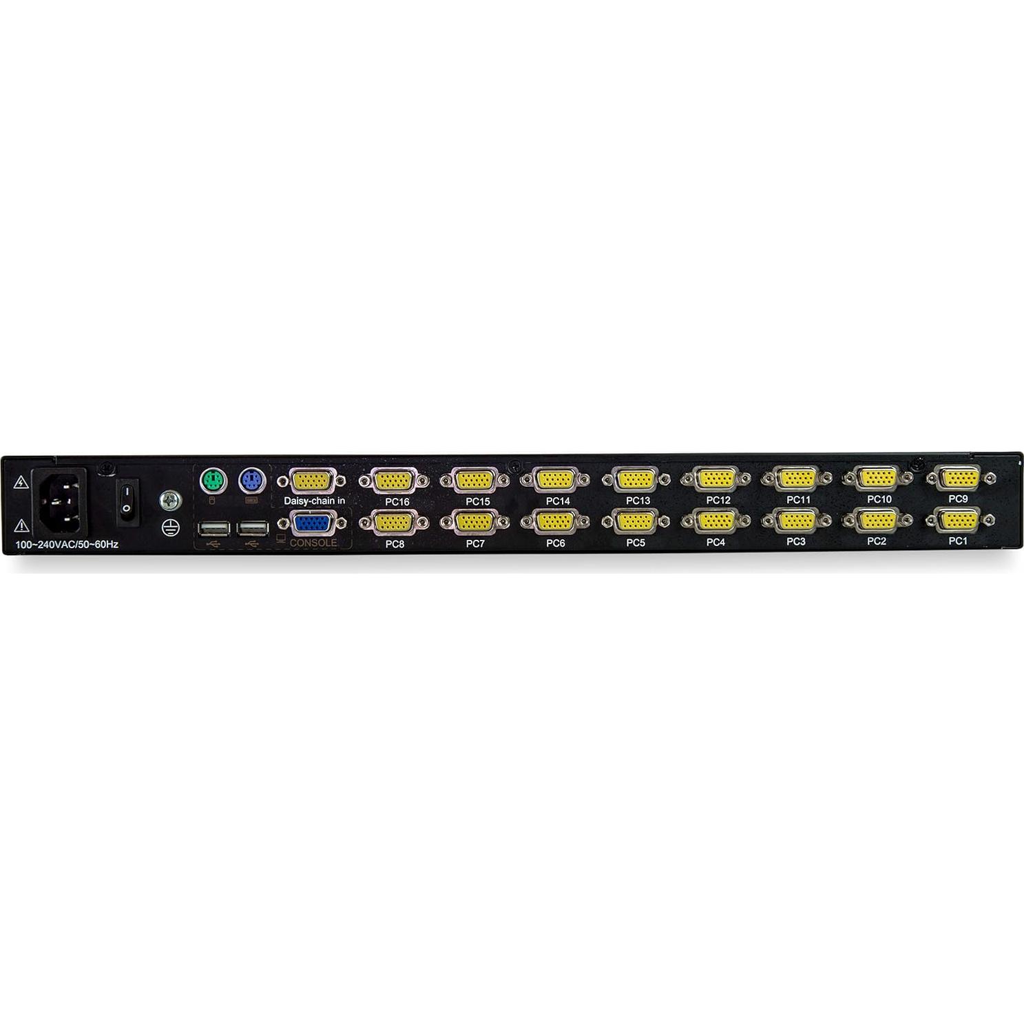 Consola KVM Rack 16 Puertos StarTech 17" LCD 1U