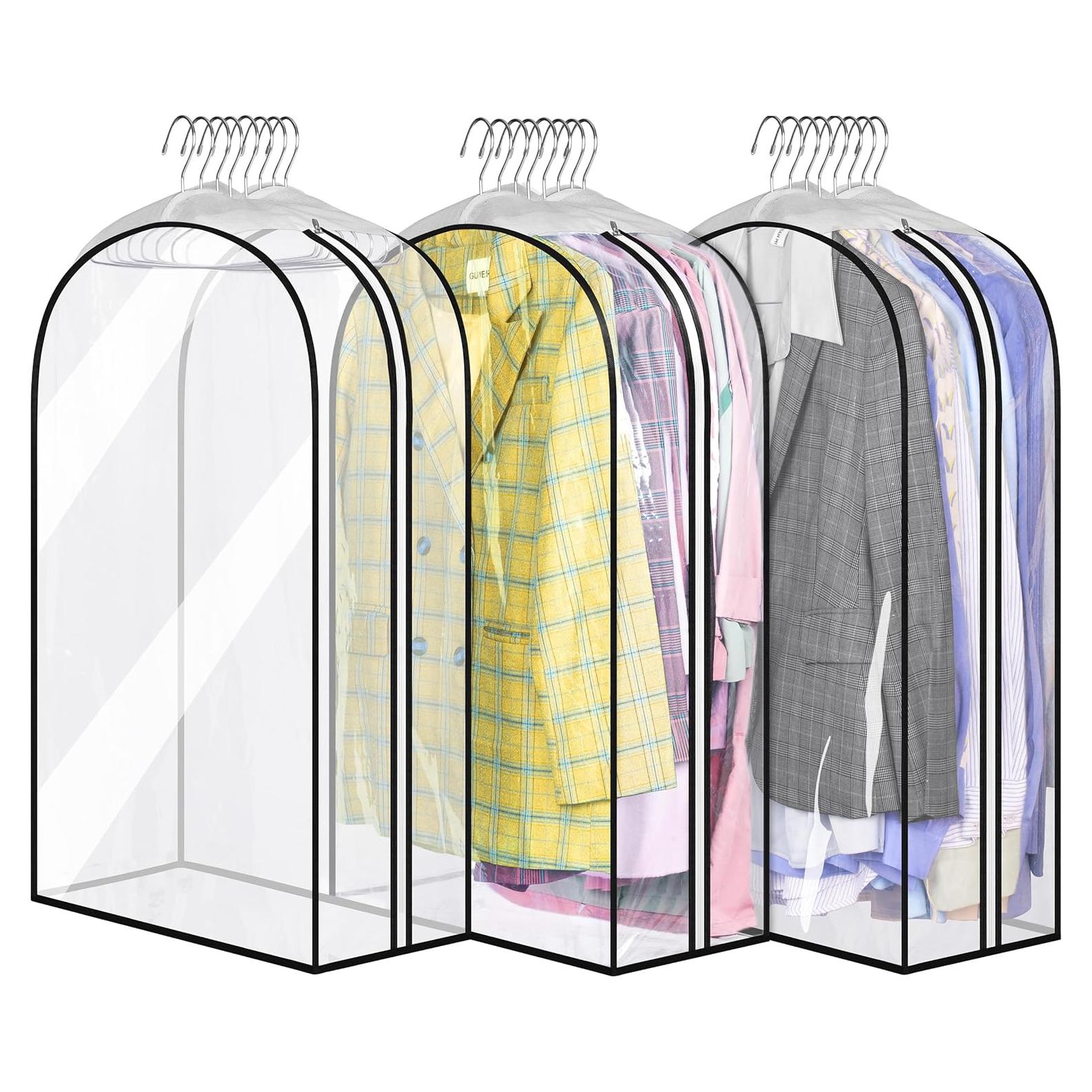 Bolsas de Ropa Transparentes MISSLO 32" con Cremallera - 3 Paquetes