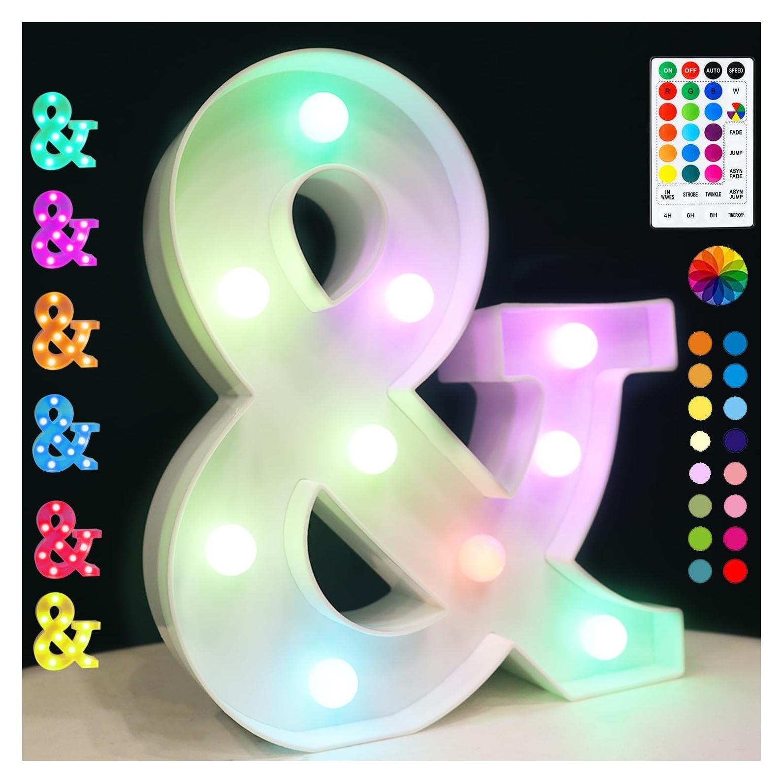 Luz de Letras LED Colorida Oycbuzo con Control Remoto