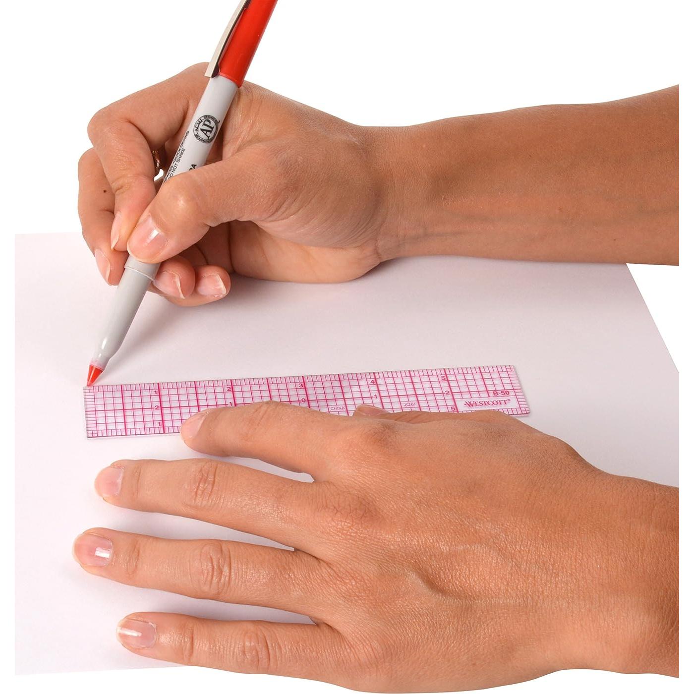 Regla Transparente Biselada Westcott B-50 15cm