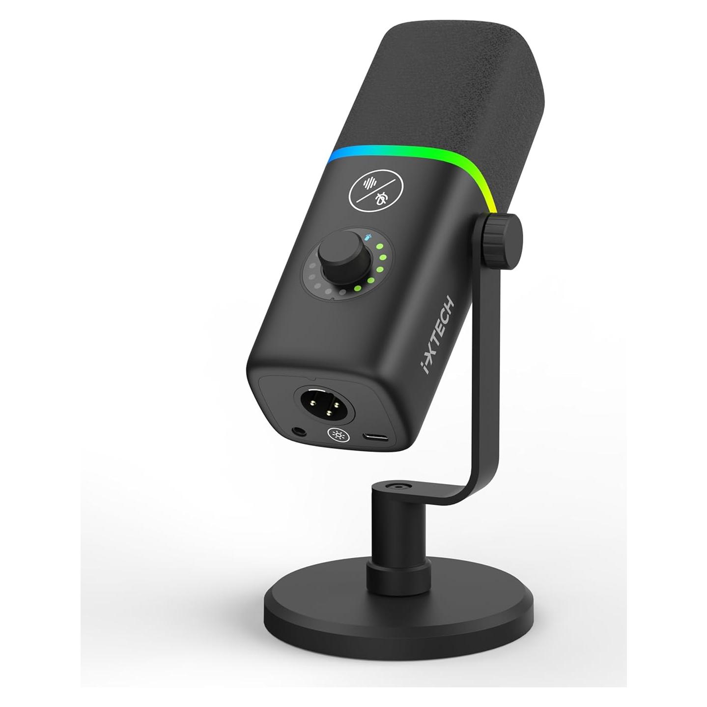 Micrófono USB IXTECH Gaming Negro con Cancelación de Ruido