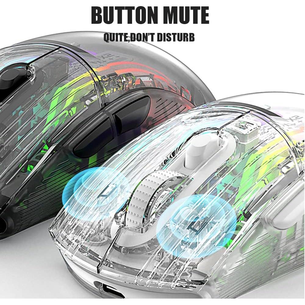 Ratón Inalámbrico Mecánico RGB Attoe ATAJ120 para Juegos