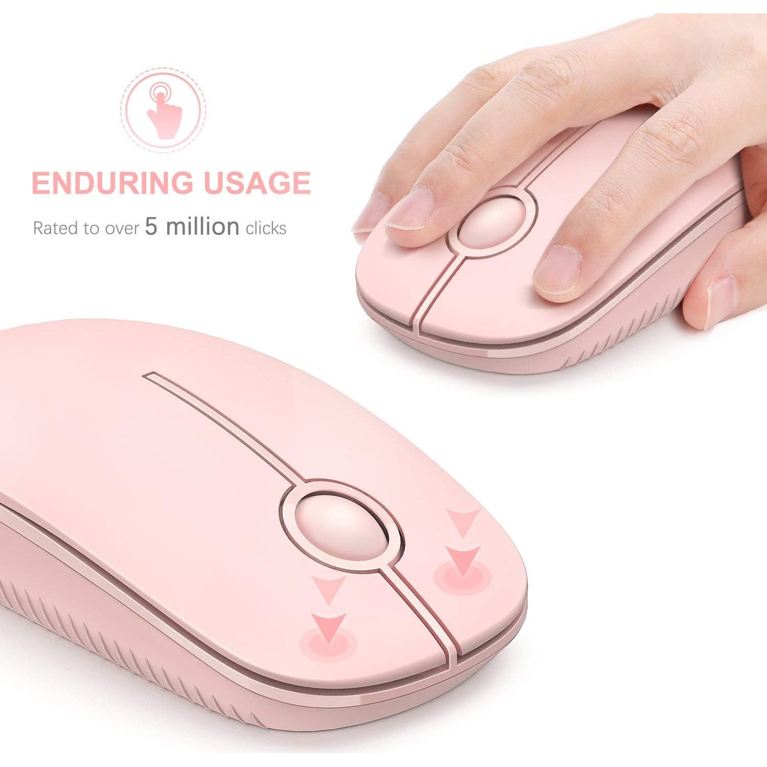 Ratón Inalámbrico Vssoplor MS001 Slim Rosa 2.4G para PC