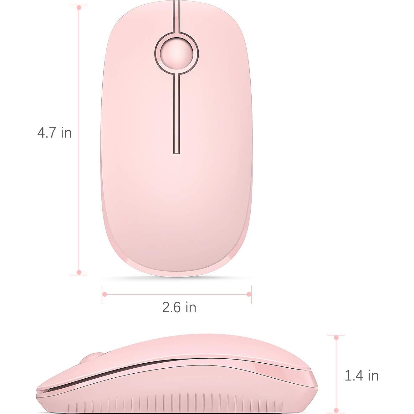 Ratón Inalámbrico Vssoplor MS001 Slim Rosa 2.4G para PC