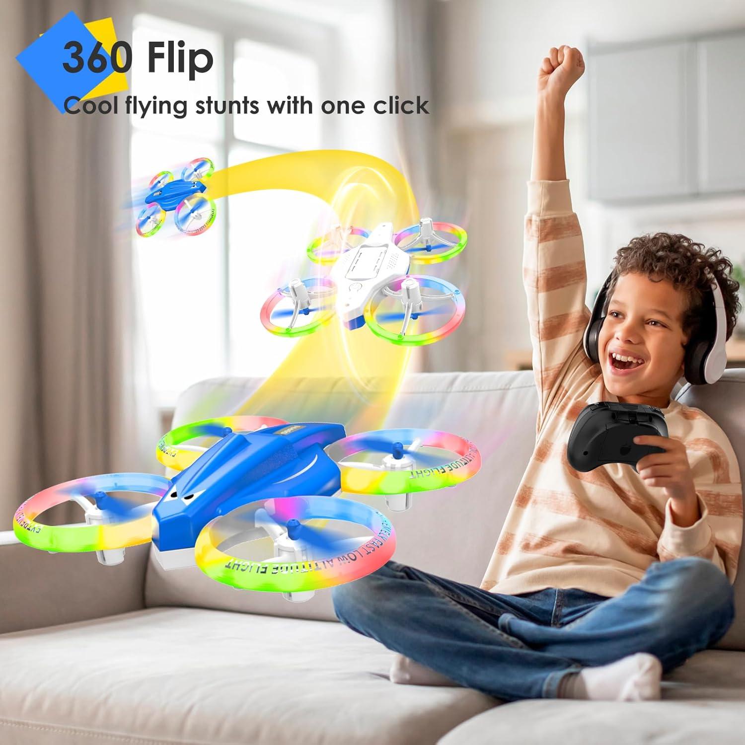 Mini Drone RC Lisoco 809 para Niños con Luces LED y Acrobacias