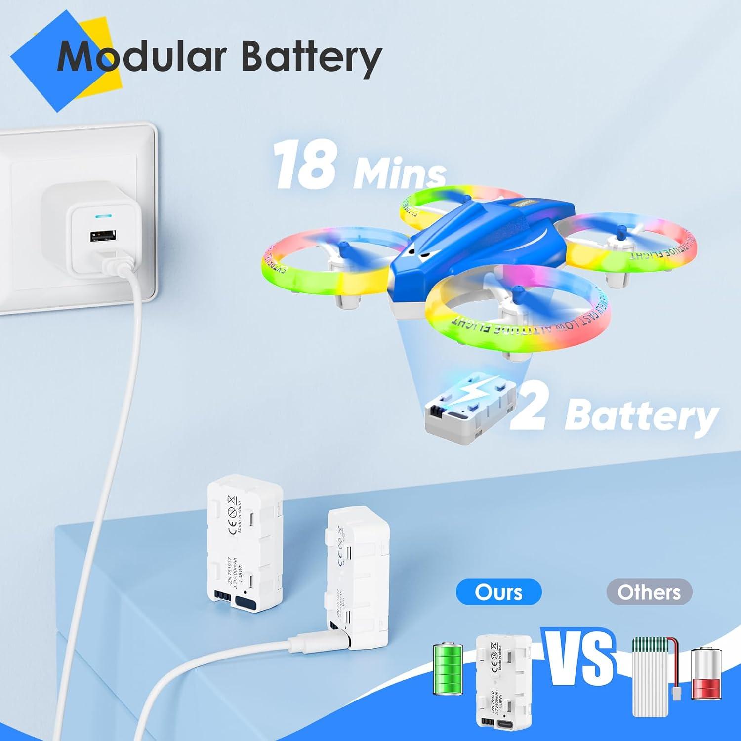 Mini Drone RC Lisoco 809 para Niños con Luces LED y Acrobacias