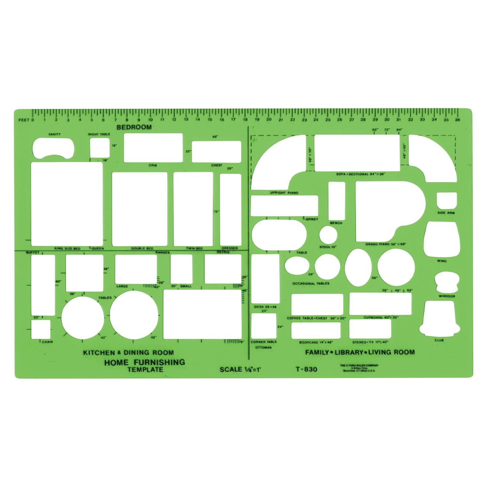 Plantilla de Mobiliario Westcott T-830 35.56x30.48 cm Verde
