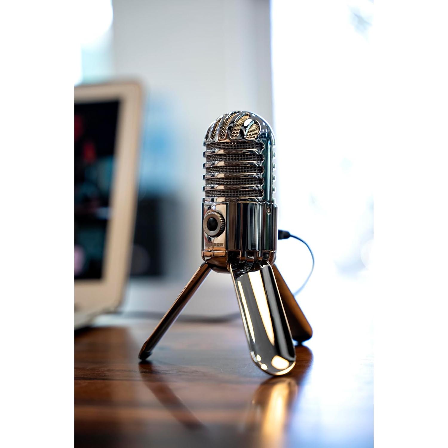 Micrófono de condensador USB Samson Meteor Mic 25mm Cromo