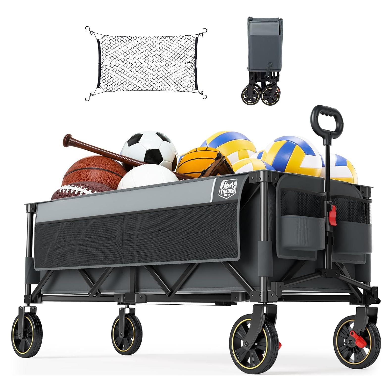 Carro Plegable Timber Ridge 400L con Frenos y Mango Ajustable