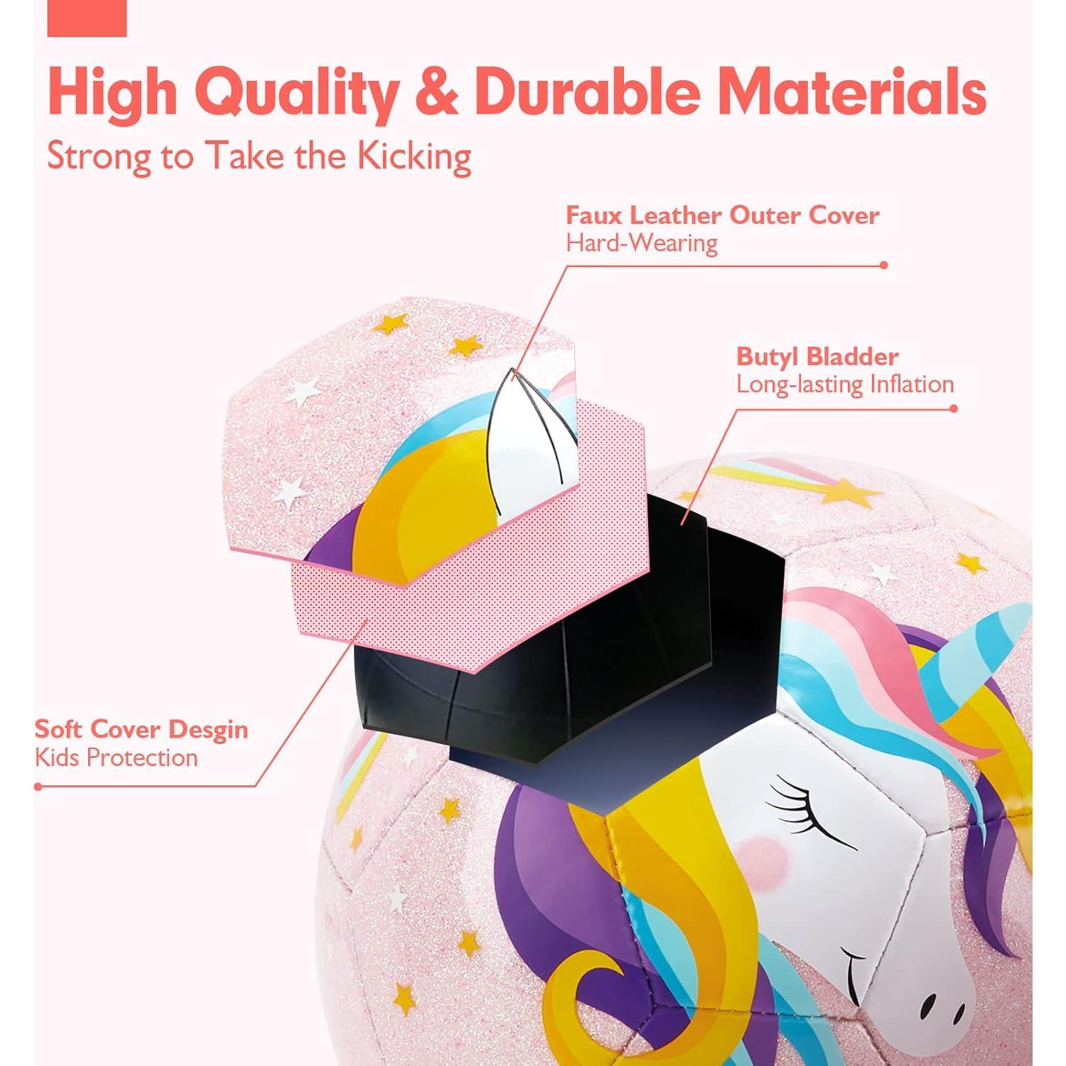 Balón de Fútbol Tamaño 3 Hahaland Rosa para Niños con Bomba