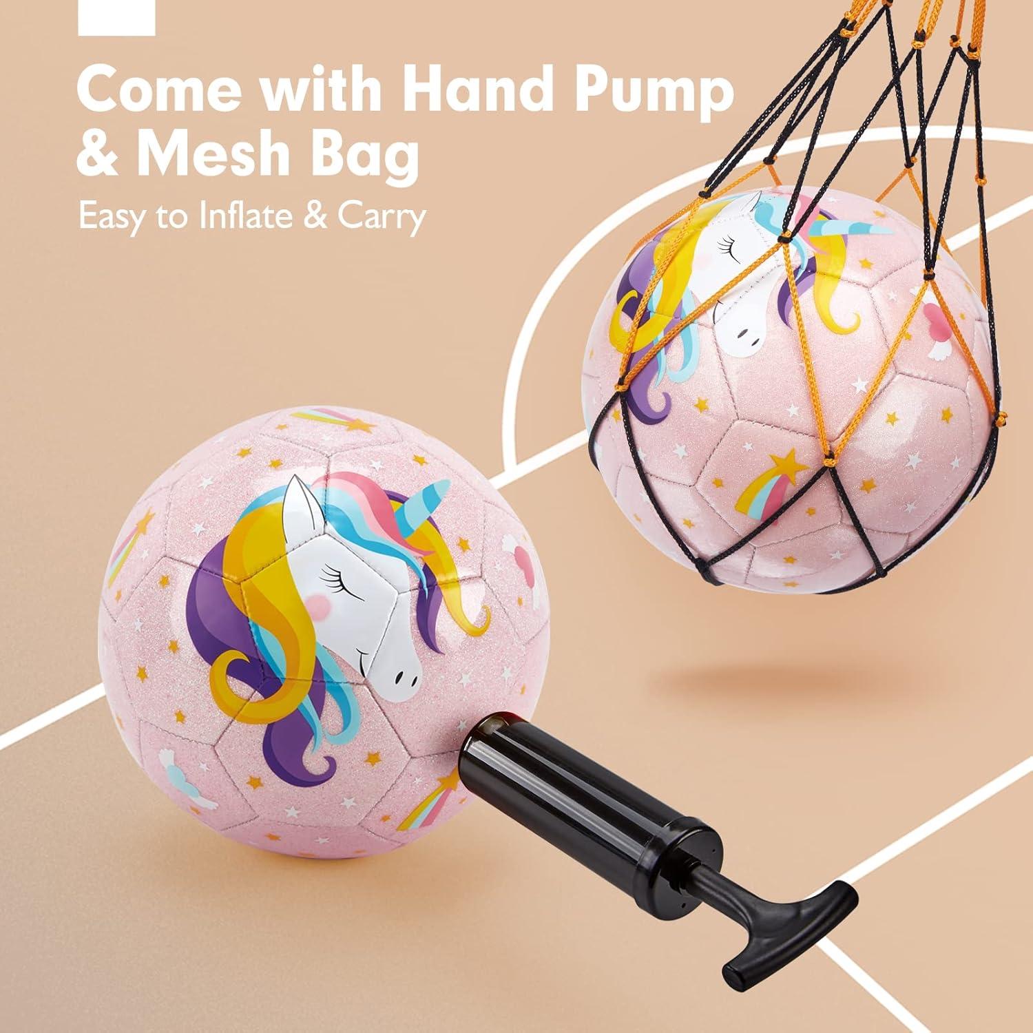 Balón de Fútbol Tamaño 3 Hahaland Rosa para Niños con Bomba