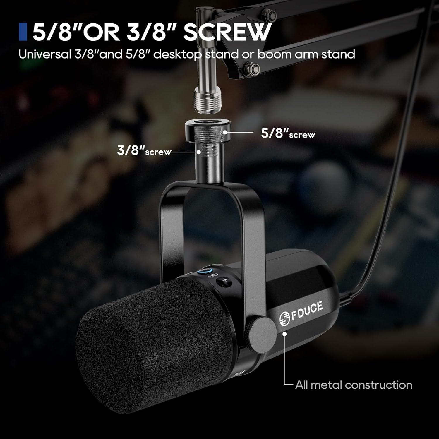 Micrófono Dinámico USB/XLR FDUCE SL40 para Podcasting y Gaming
