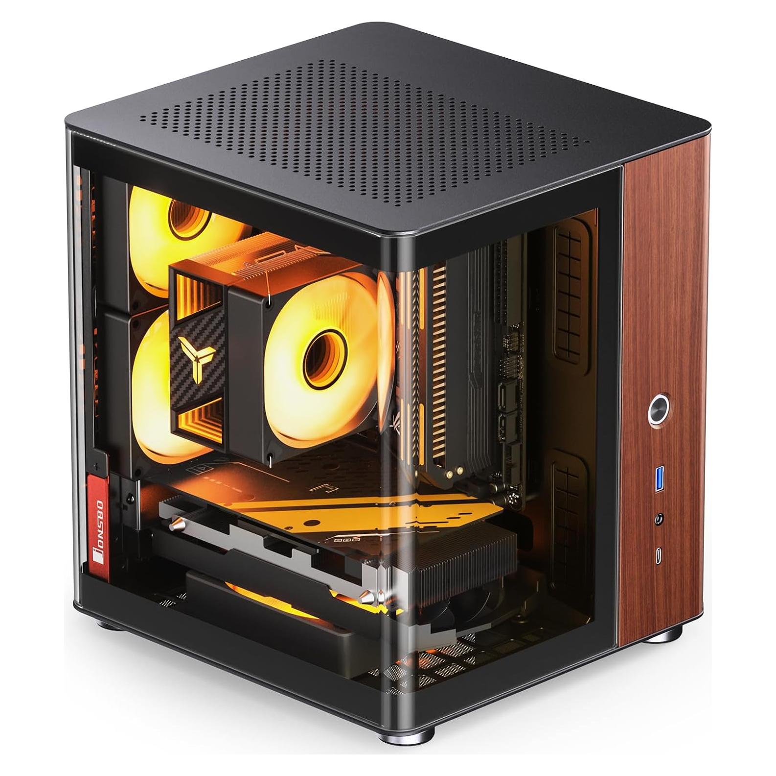 Gabinete Mini Torre JONSBO TK-0 Negro ITX DTX Aluminio