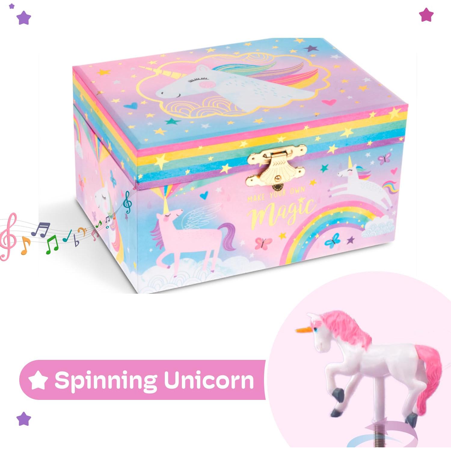 Caja de Joyería Musical Jewelkeeper Unicornio 15x10cm