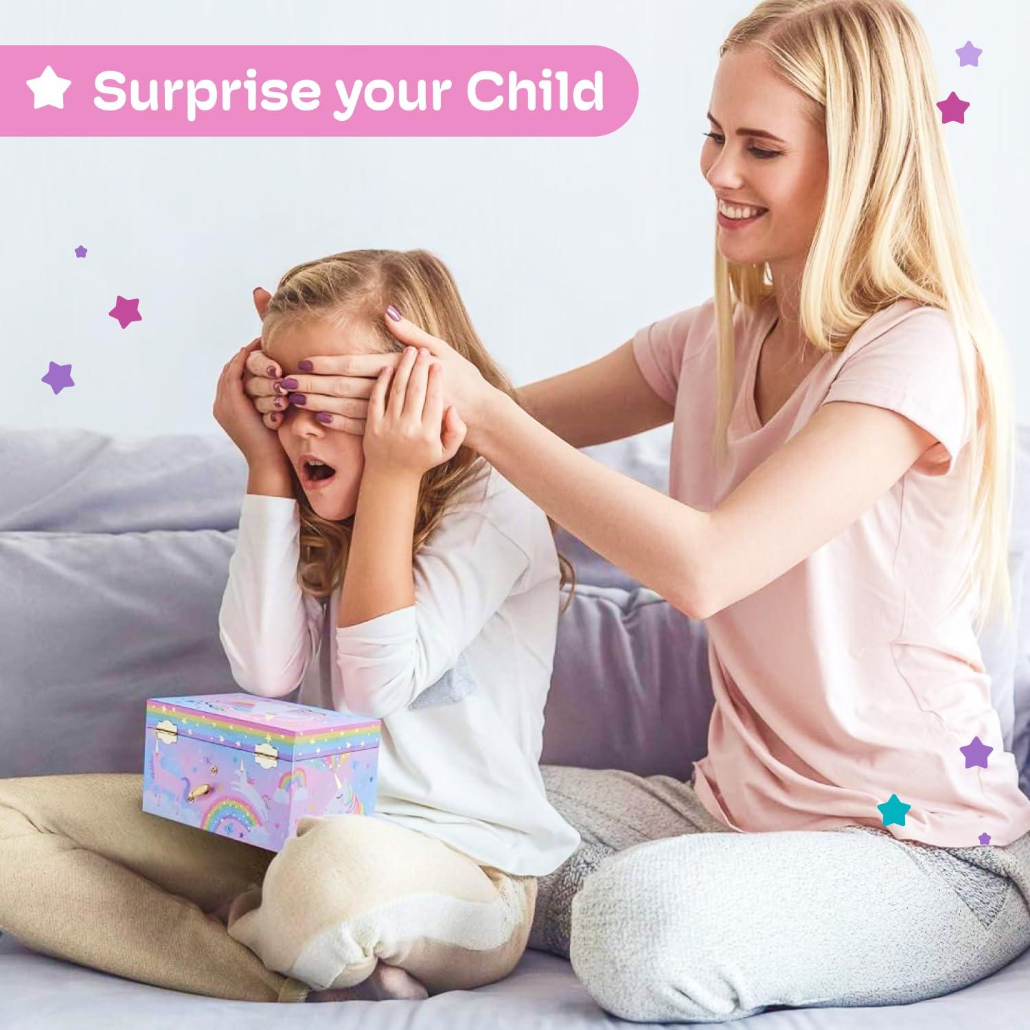 Caja de Joyería Musical Jewelkeeper Unicornio 15x10cm