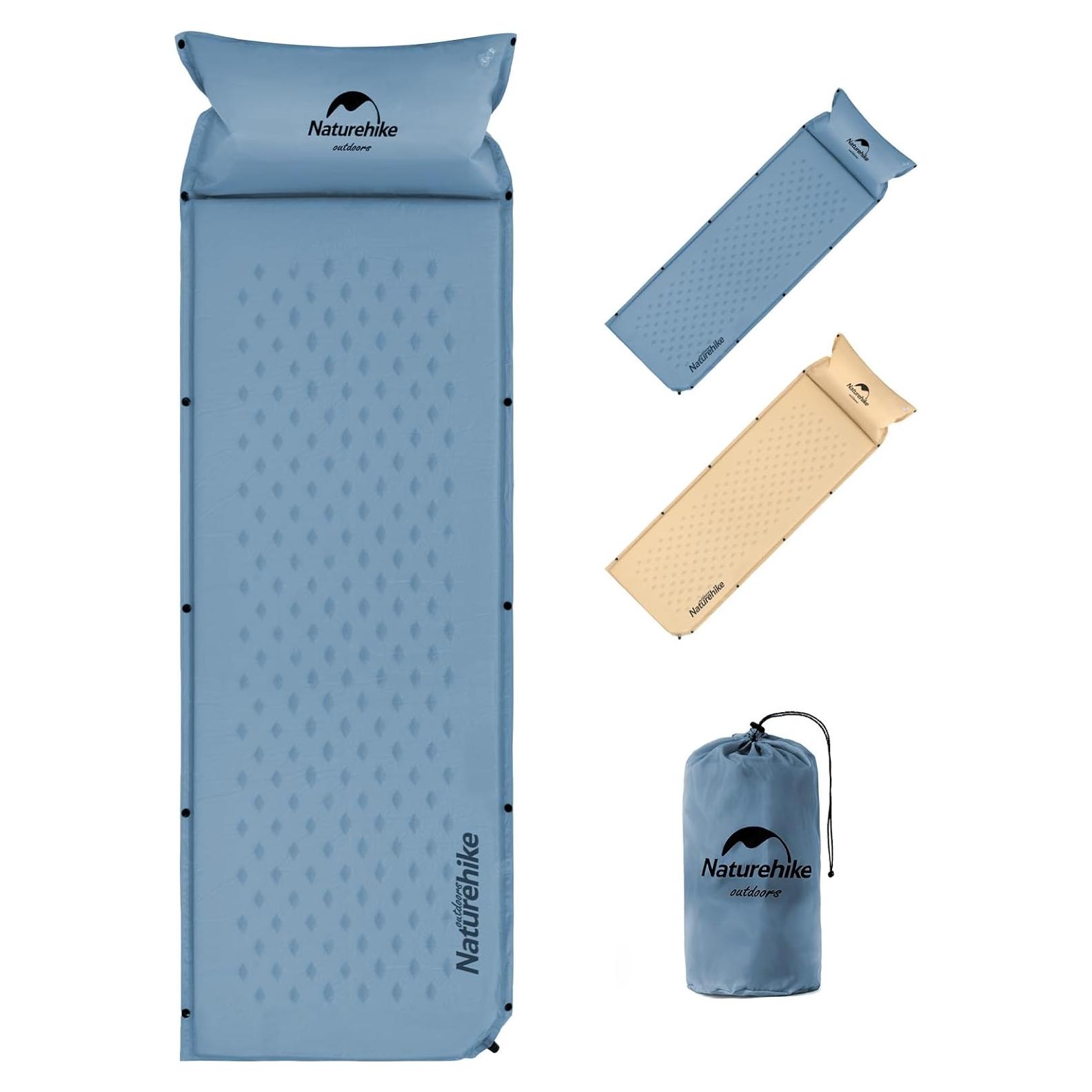 Almohadilla de Dormir Autoinflable Naturehike D01 Individual Azul