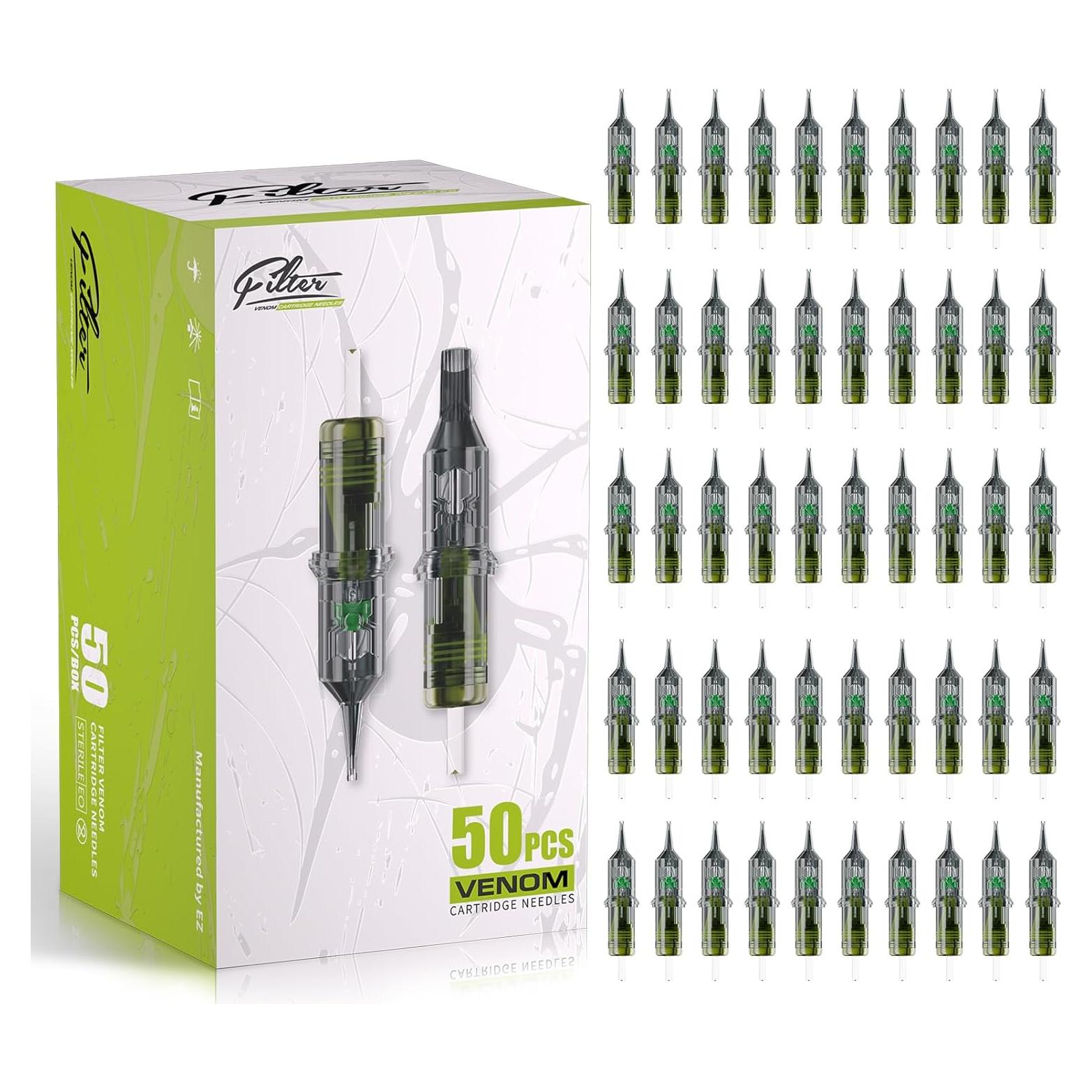 Agujas de Cartucho para Tatuaje Filter 50Pcs Mezcladas 3RL-11RL