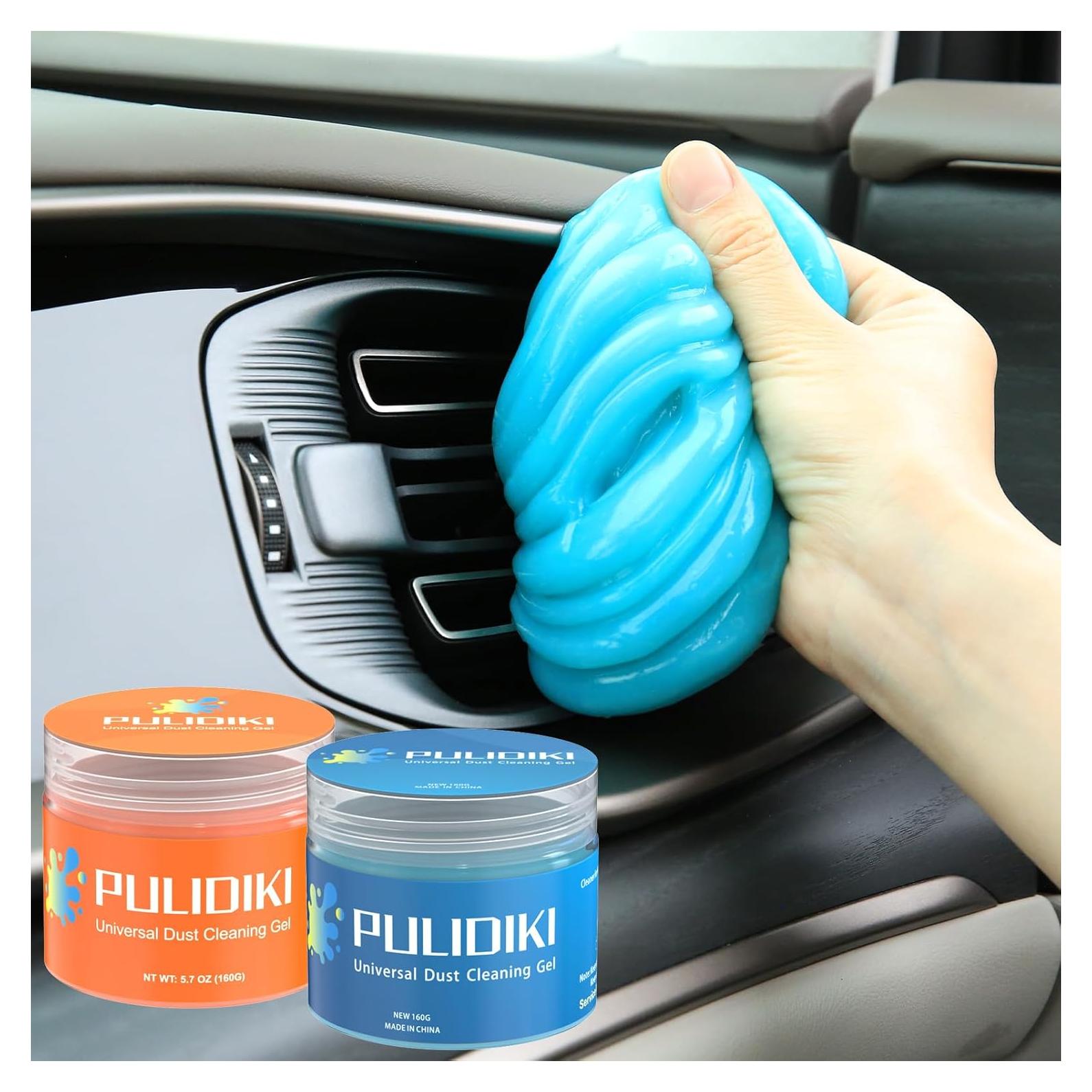 Gel de Limpieza de Auto PULIDIKI 408g Reutilizable Azul Naranja