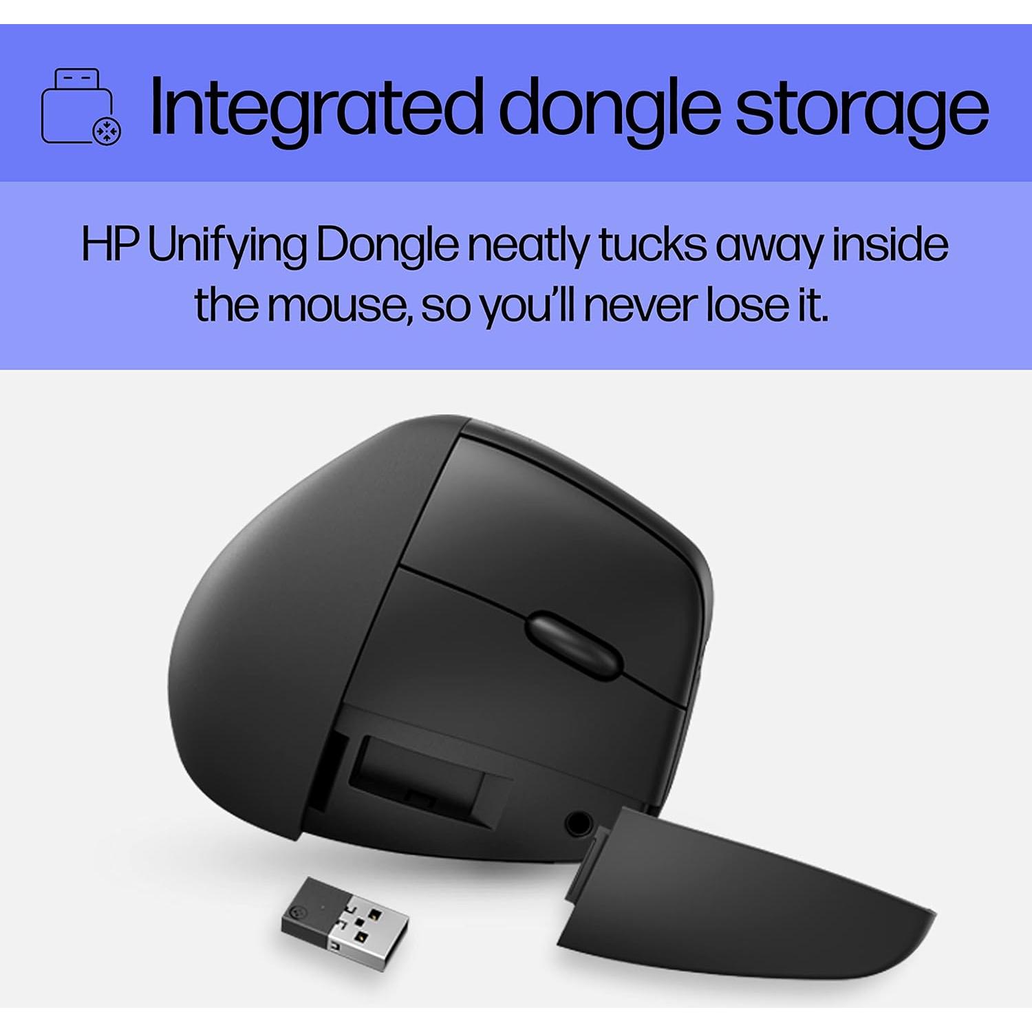 Ratón Vertical Ergonómico HP 920 Inalámbrico Bluetooth 5.3