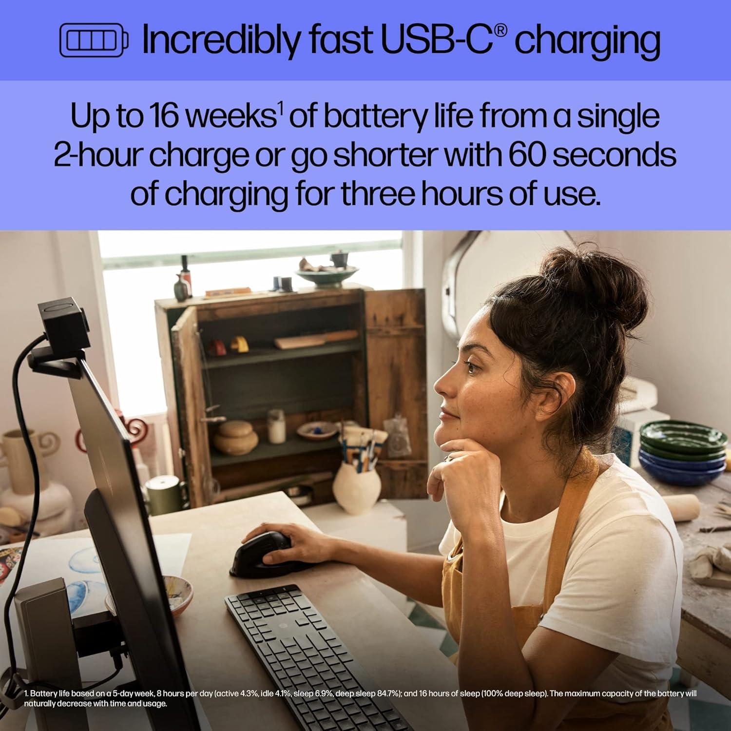 Ratón Vertical Ergonómico HP 920 Inalámbrico Bluetooth 5.3