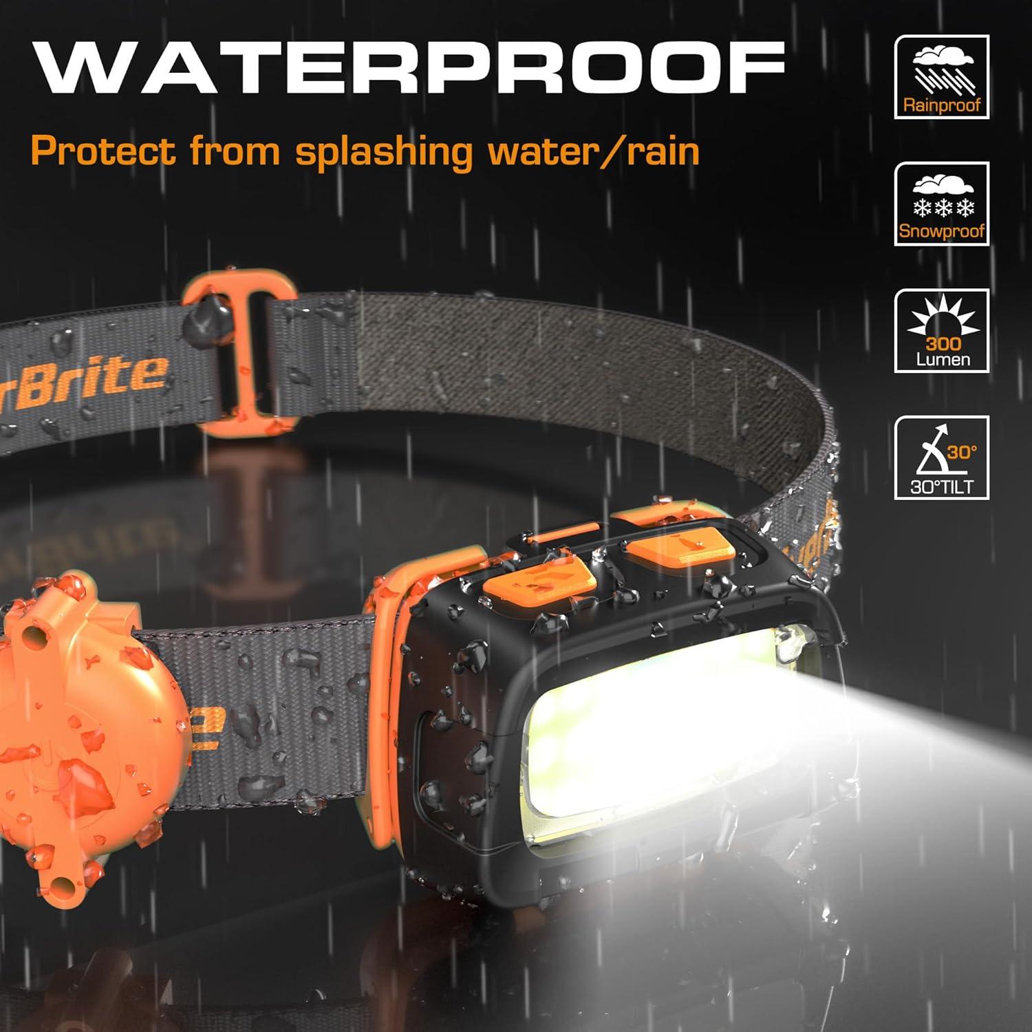 Linterna Frontal EverBrite 300 Lúmenes con Luz Roja/Verde