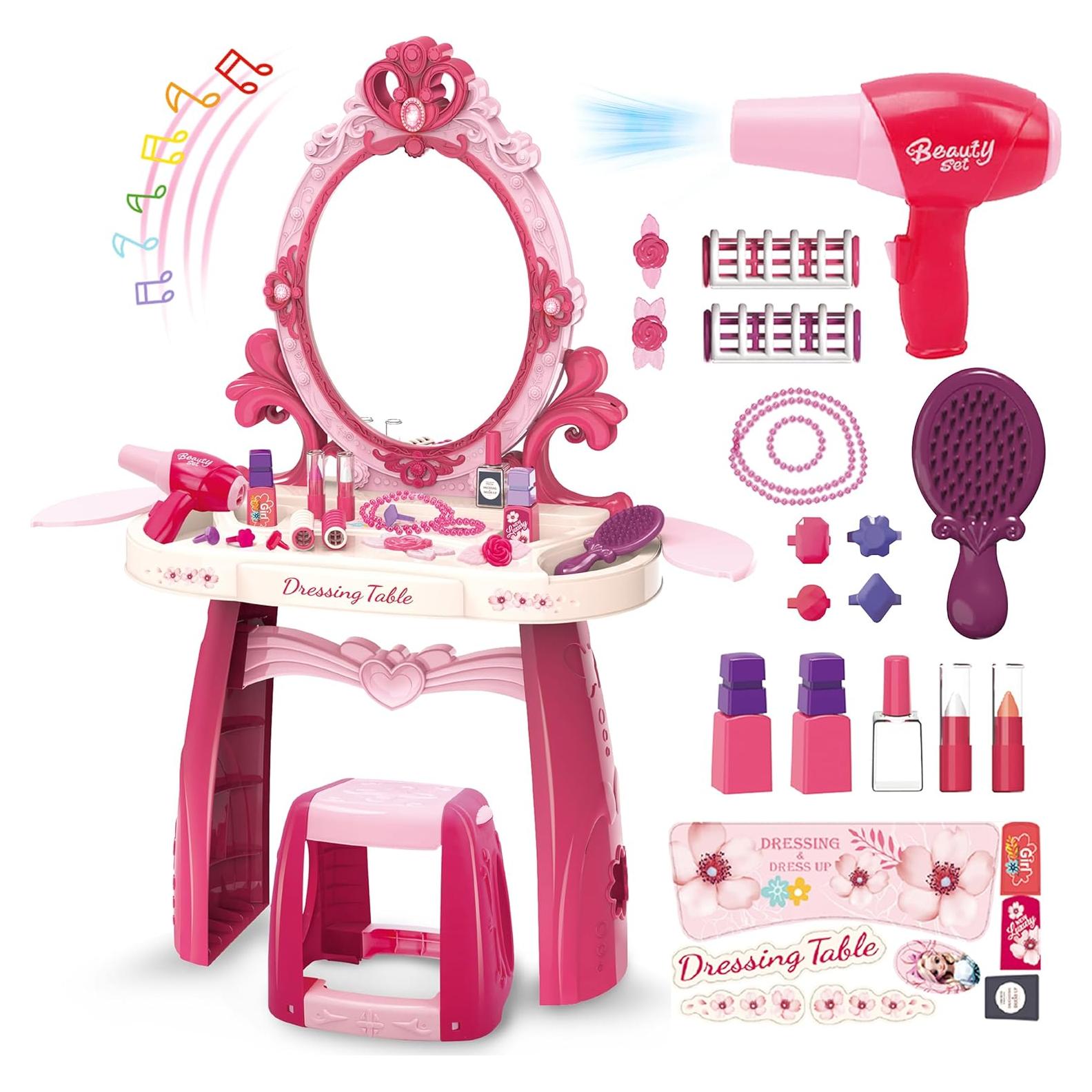 Juguete de Mesa de Maquillaje Zaddgiuuy con Espejo y Luz