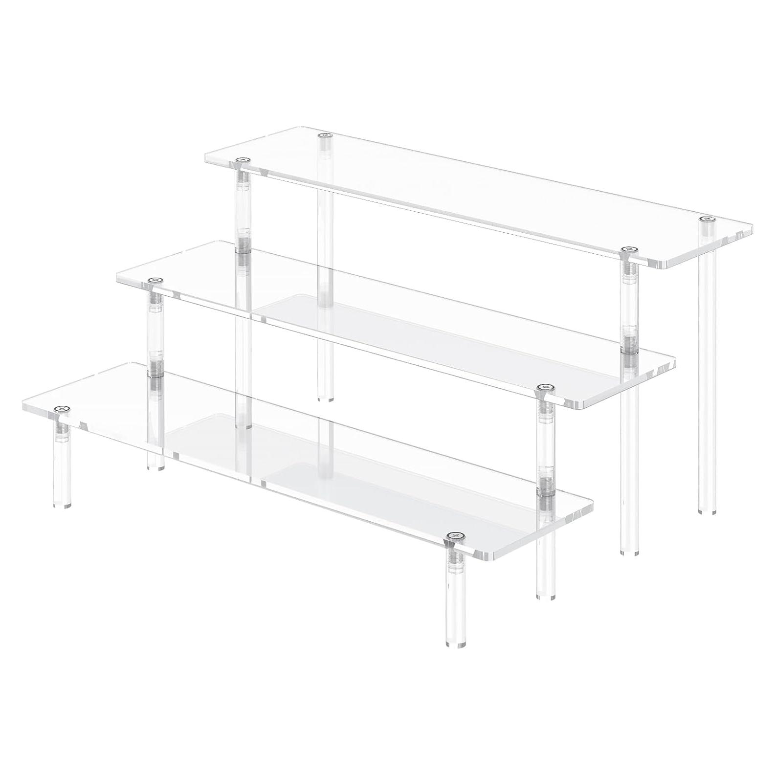 Soporte de exhibición acrílico 3 niveles para cupcakes y perfumes