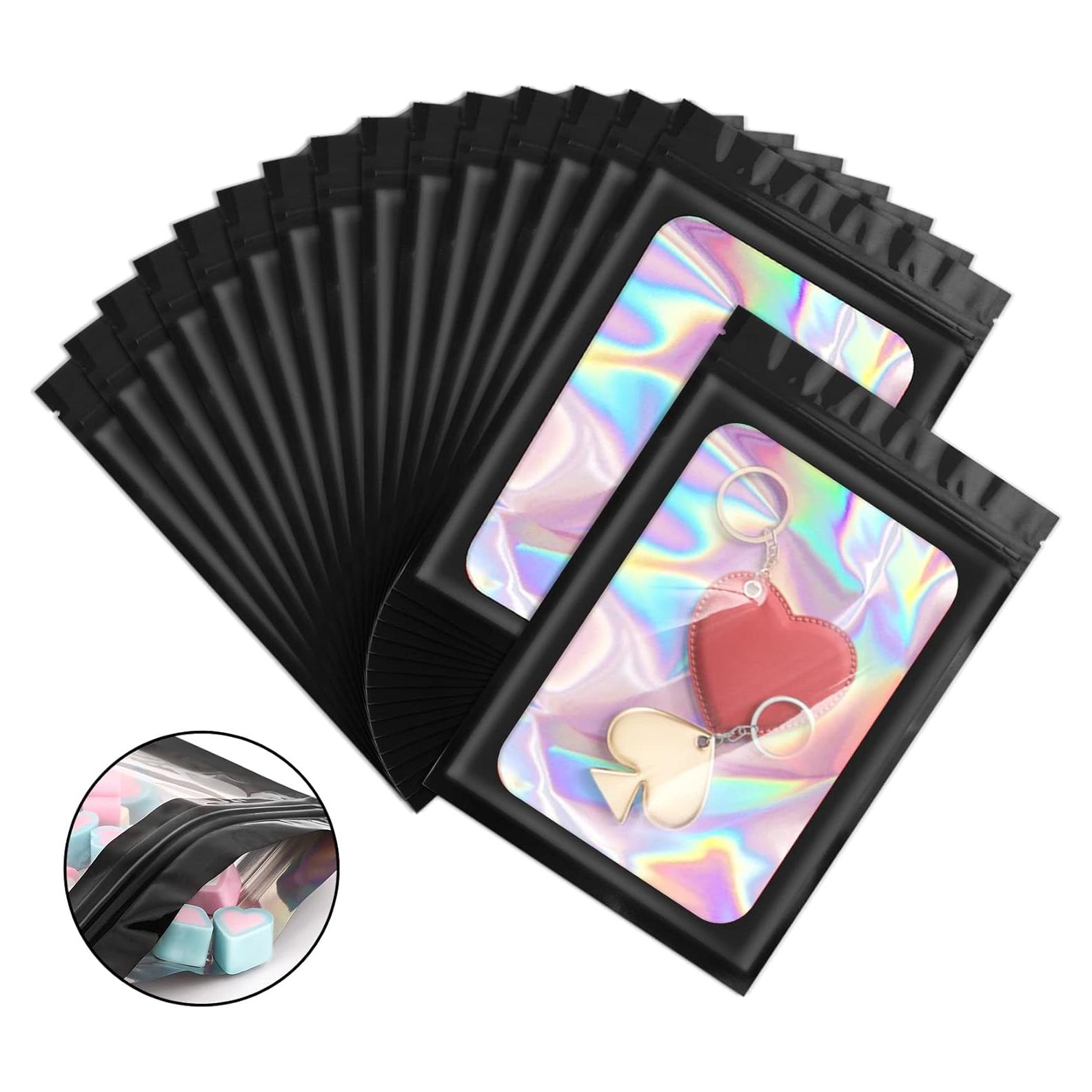 100 Bolsas Mylar Reutilizables ANZNKU 6.1x9.9cm a Prueba de Olores