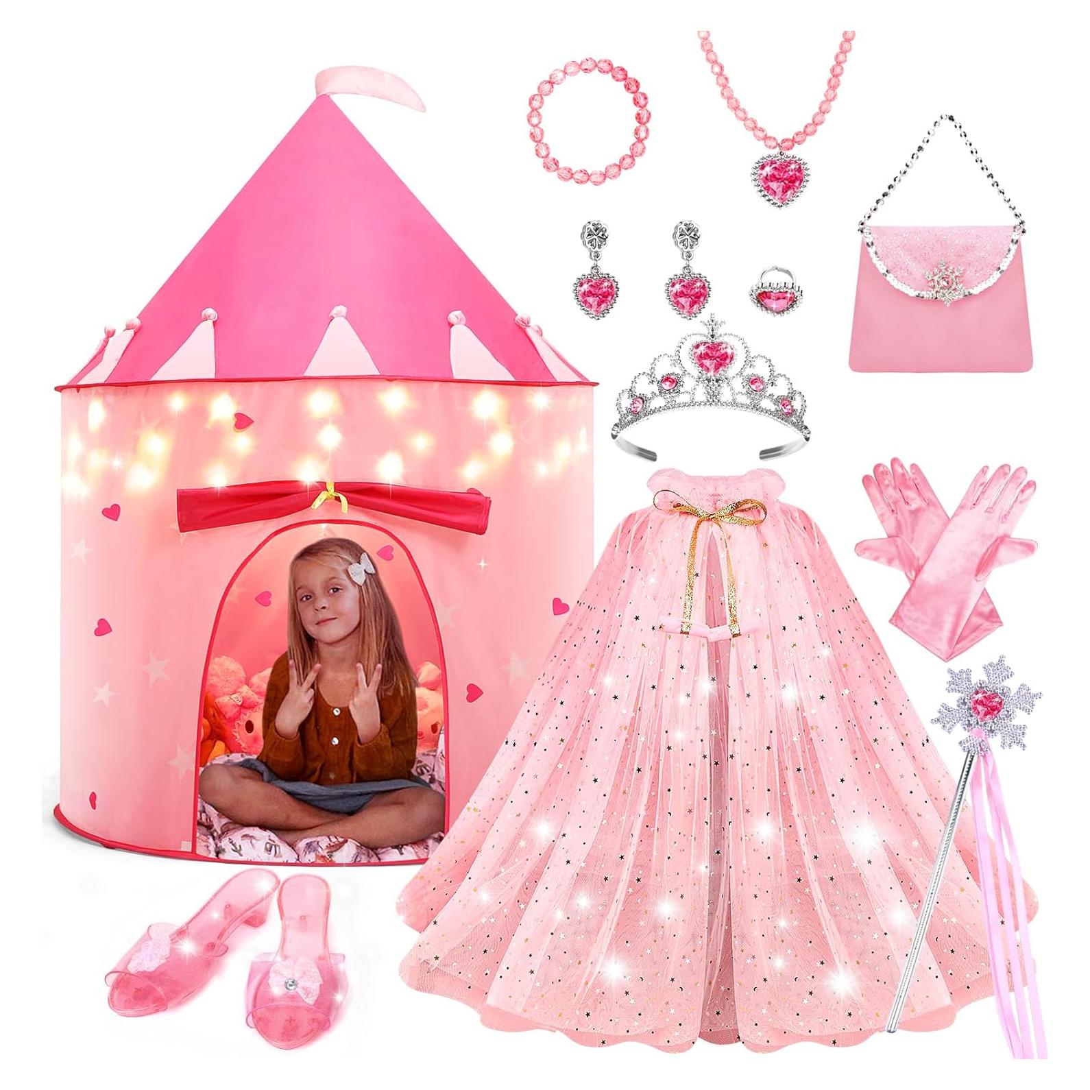 Tienda de Juego Castillo de Princesa WTOR 15 Piezas Rosa