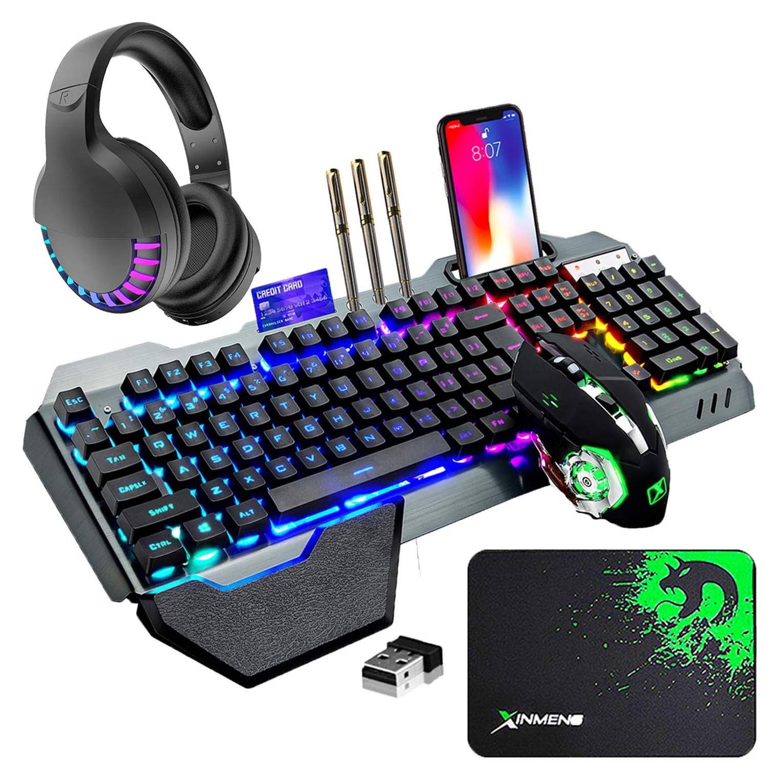 Kit Teclado Ratón Gaming Inalámbrico ZIYOU LANG RGB