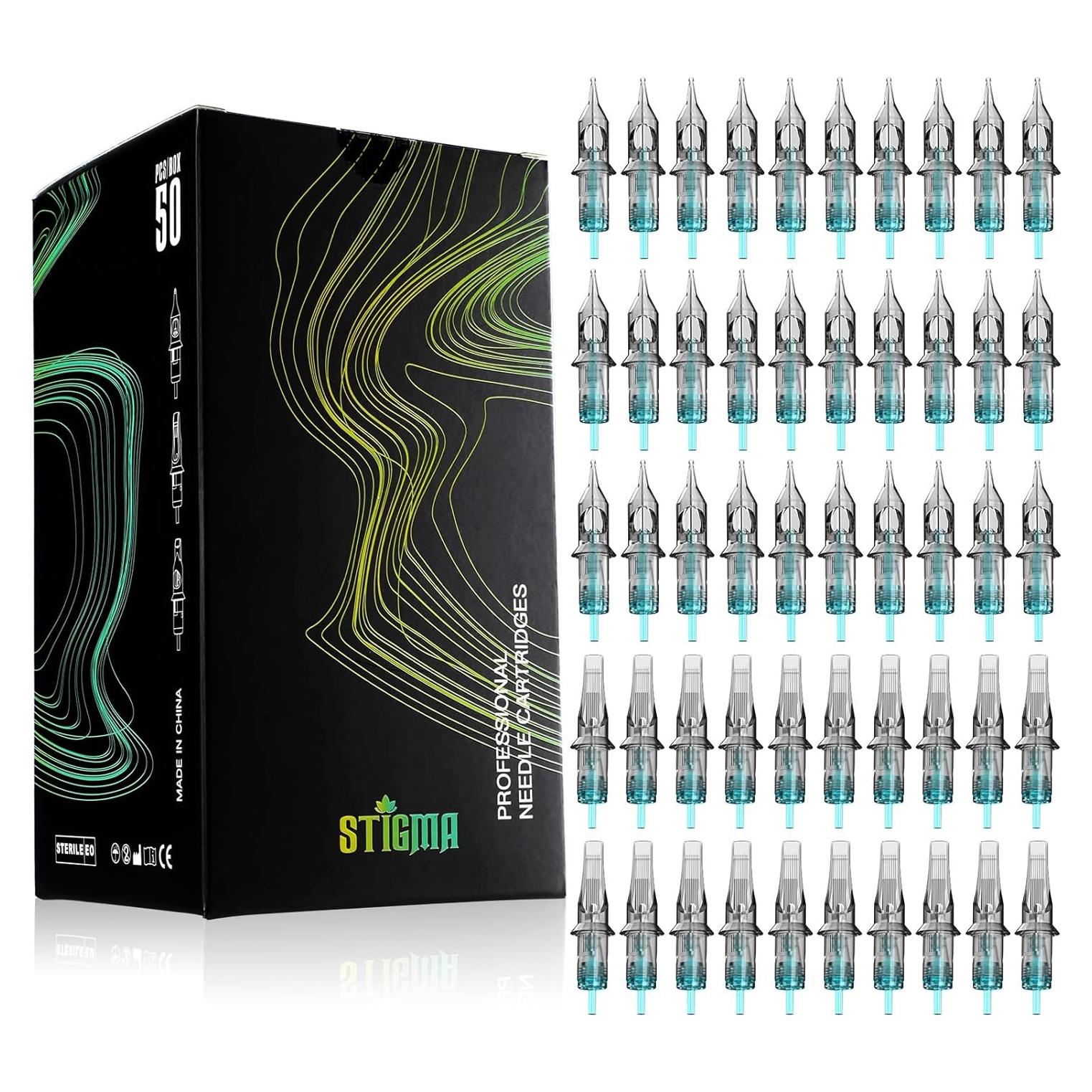 Agujas de Tatuaje Cartuchos STIGMA 50pcs Acuamarina 0.3mm