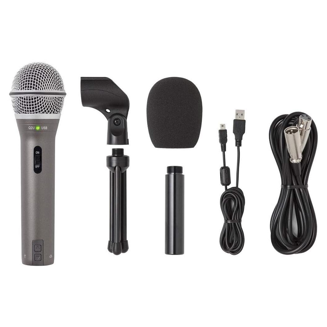 Micrófono Dinámico USB Samson Q2U para Grabación y Podcasting