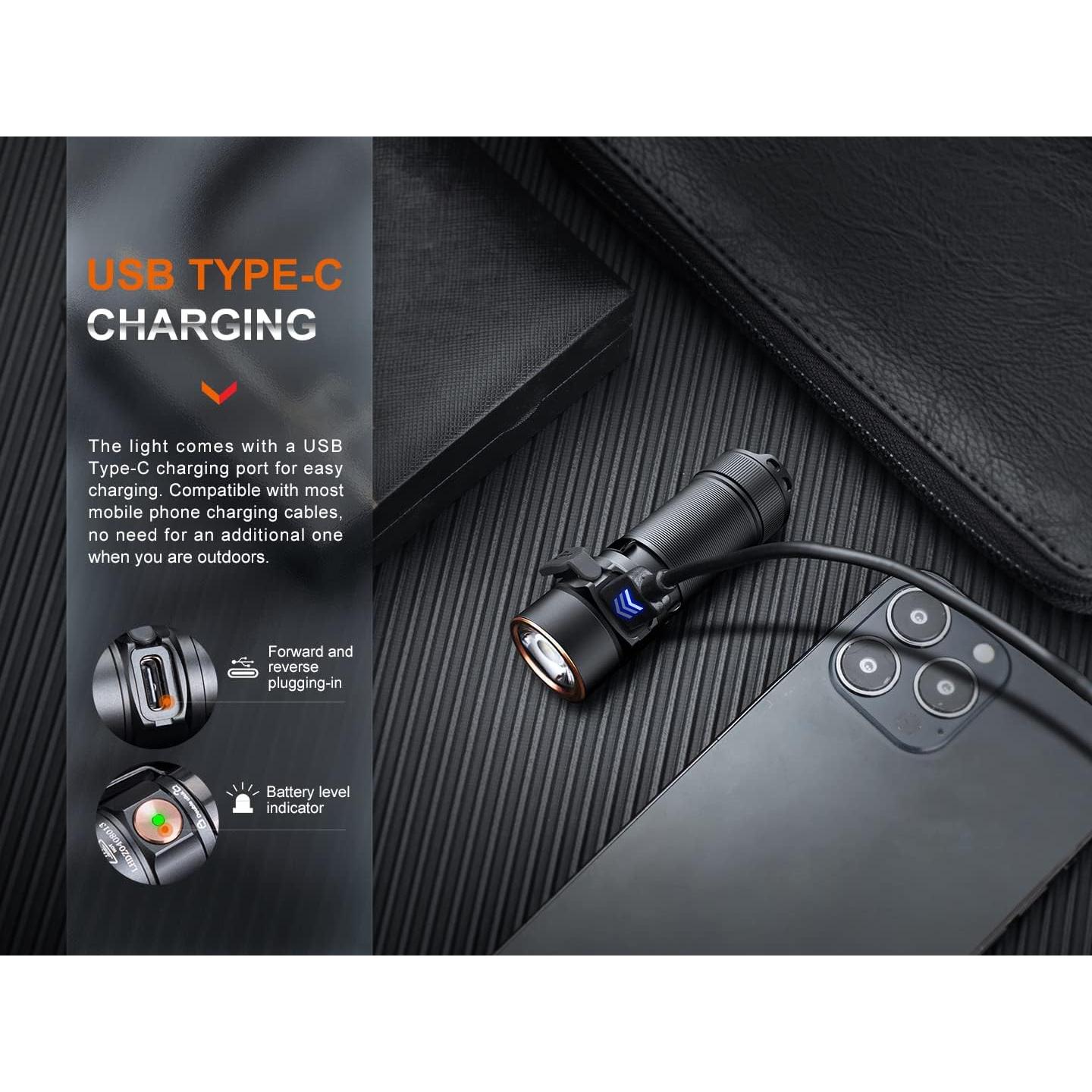 Linterna EDC Fenix E18R V2.0 1200 Lúmenes Recargable USB-C