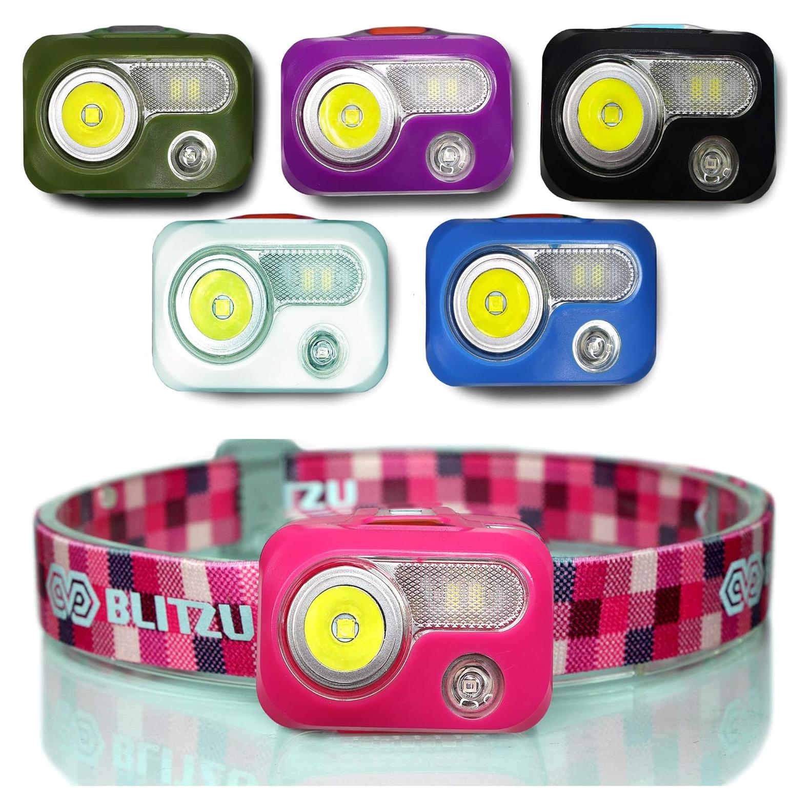 Linterna Frontal Recargable BLITZU i8 Rosa 500 Lúmenes