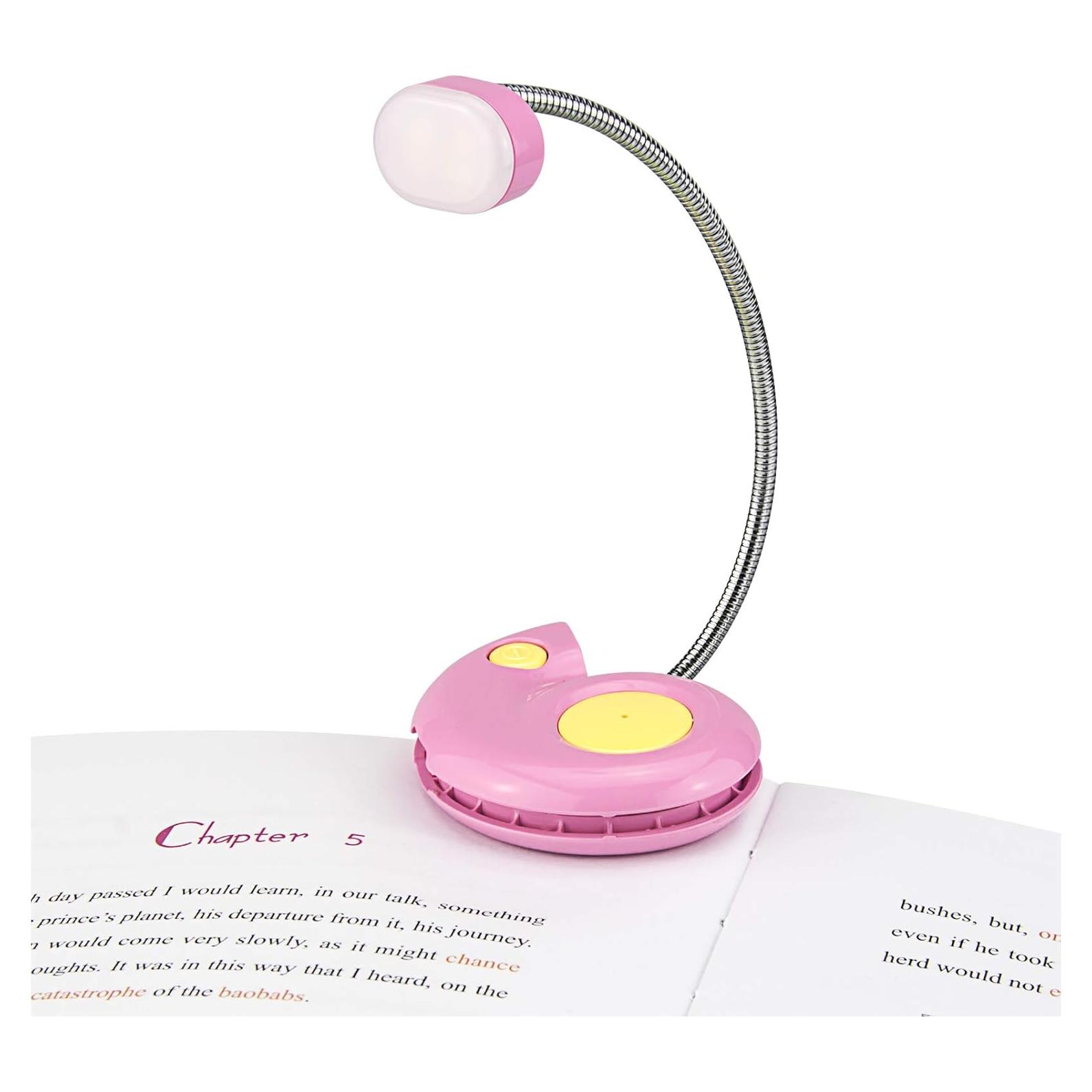 Luz de Lectura LED Recargable HONGUT Rosa con 3 Brillos