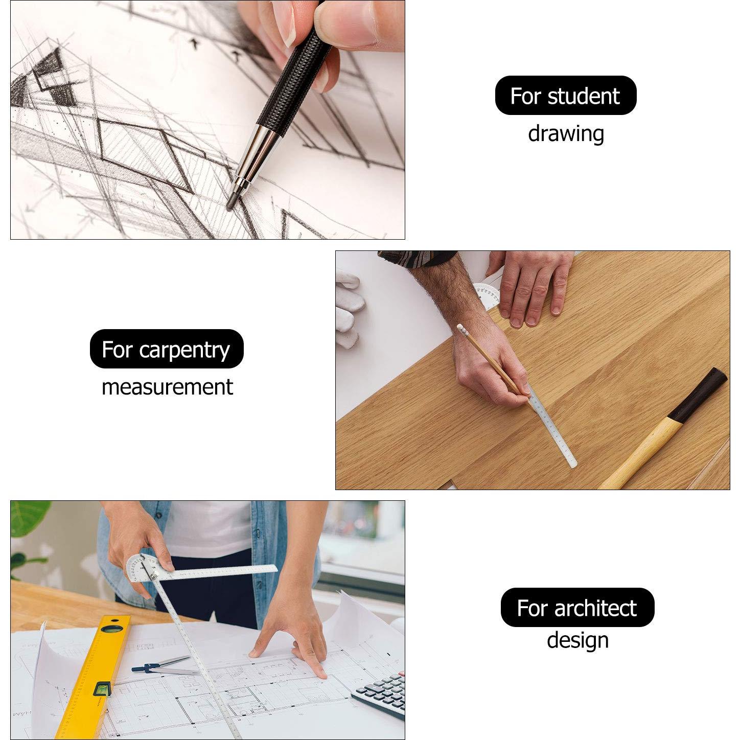 Angle Protractor Angle Finder Ruler Two Arm Stainless Steel Protractor Woodworking Ruler Measure Tool with 0-180 Degrees(30 cm/ 11.8 Inch)