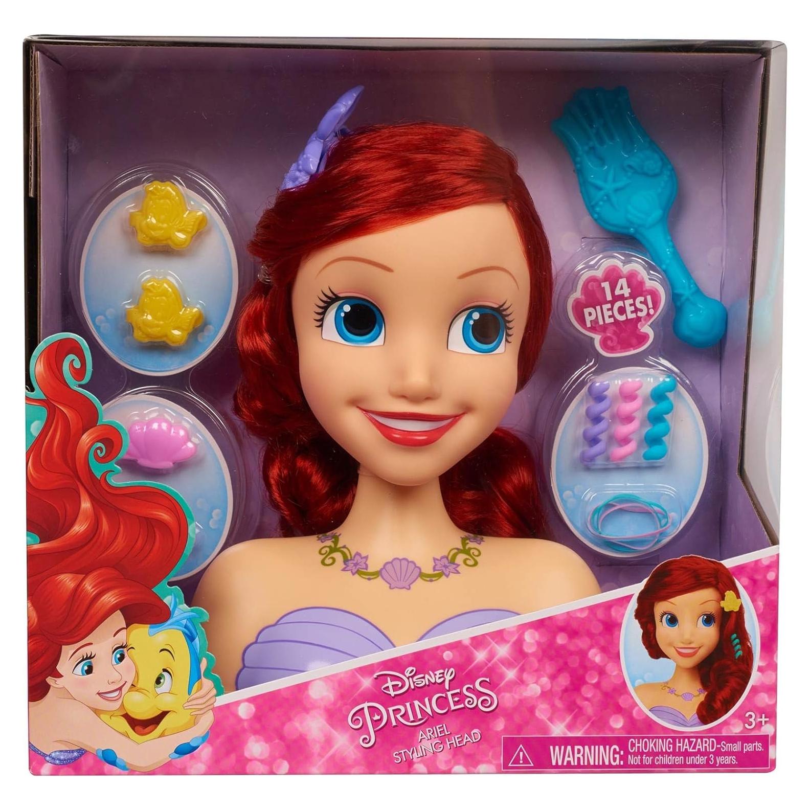 Cabeza de Peinado Princesa Ariel Just Play con 13 Accesorios