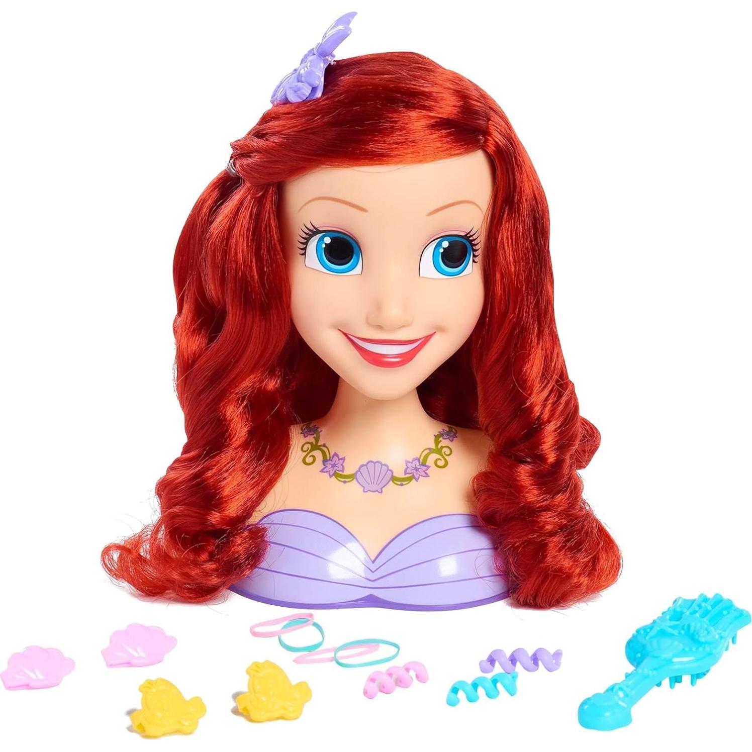 Cabeza de Peinado Princesa Ariel Just Play con 13 Accesorios