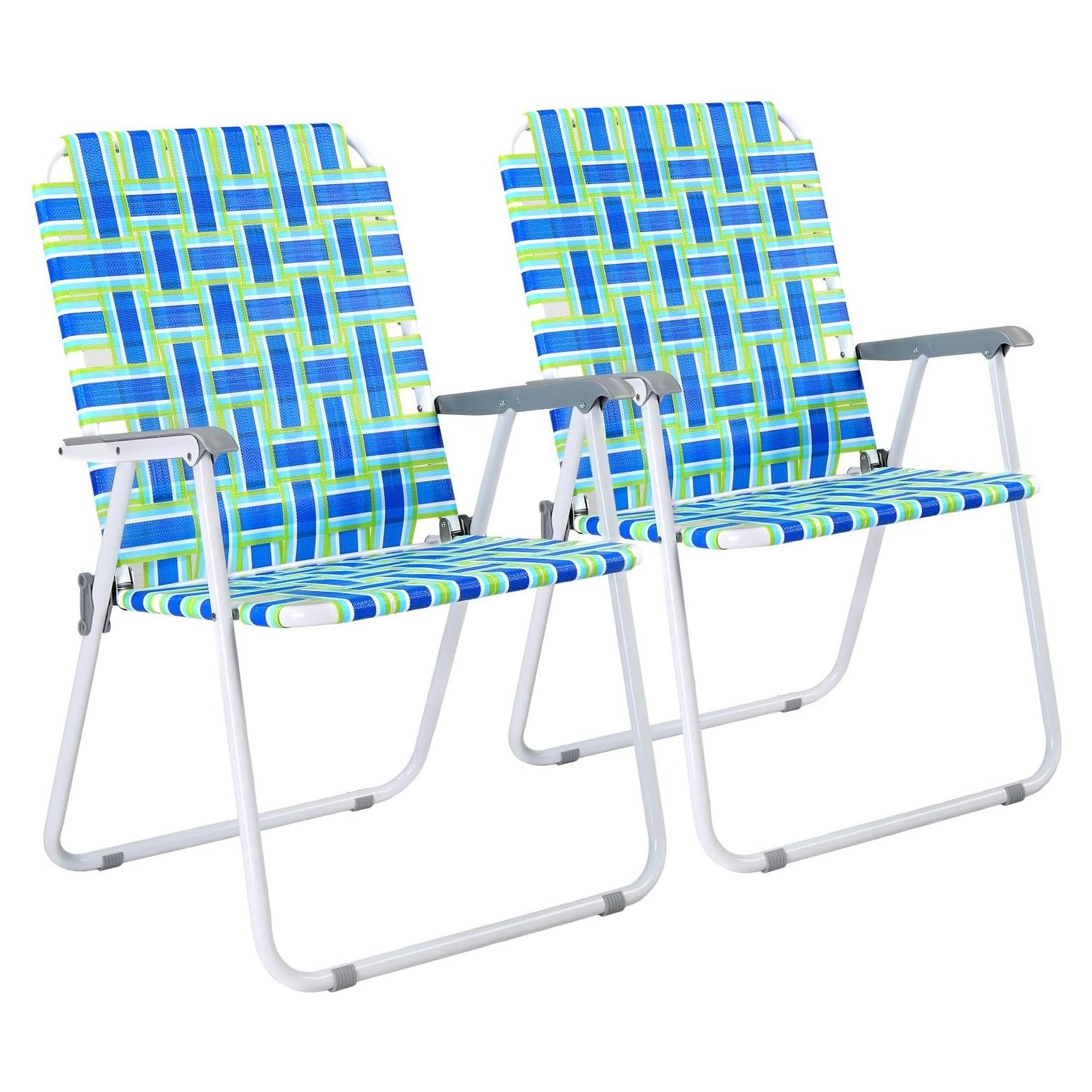 Silla Plegable de Patio VINGLI Azul Grande para Camping