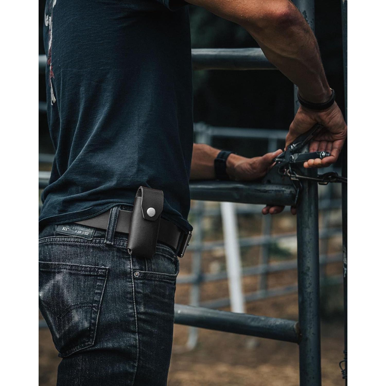 Funda de Herramienta Múltiple de Cuero American Bench Craft Negra