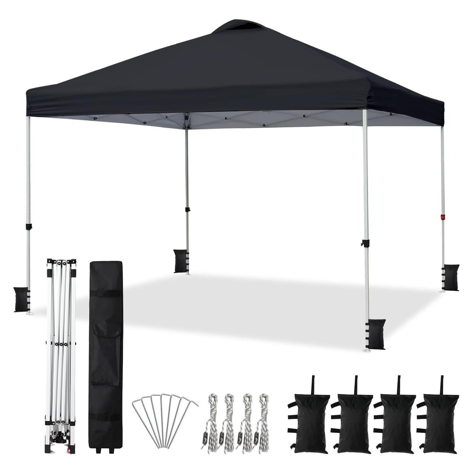 Carpa Plegable VINGLI 10x10 Negra Impermeable Ajustable