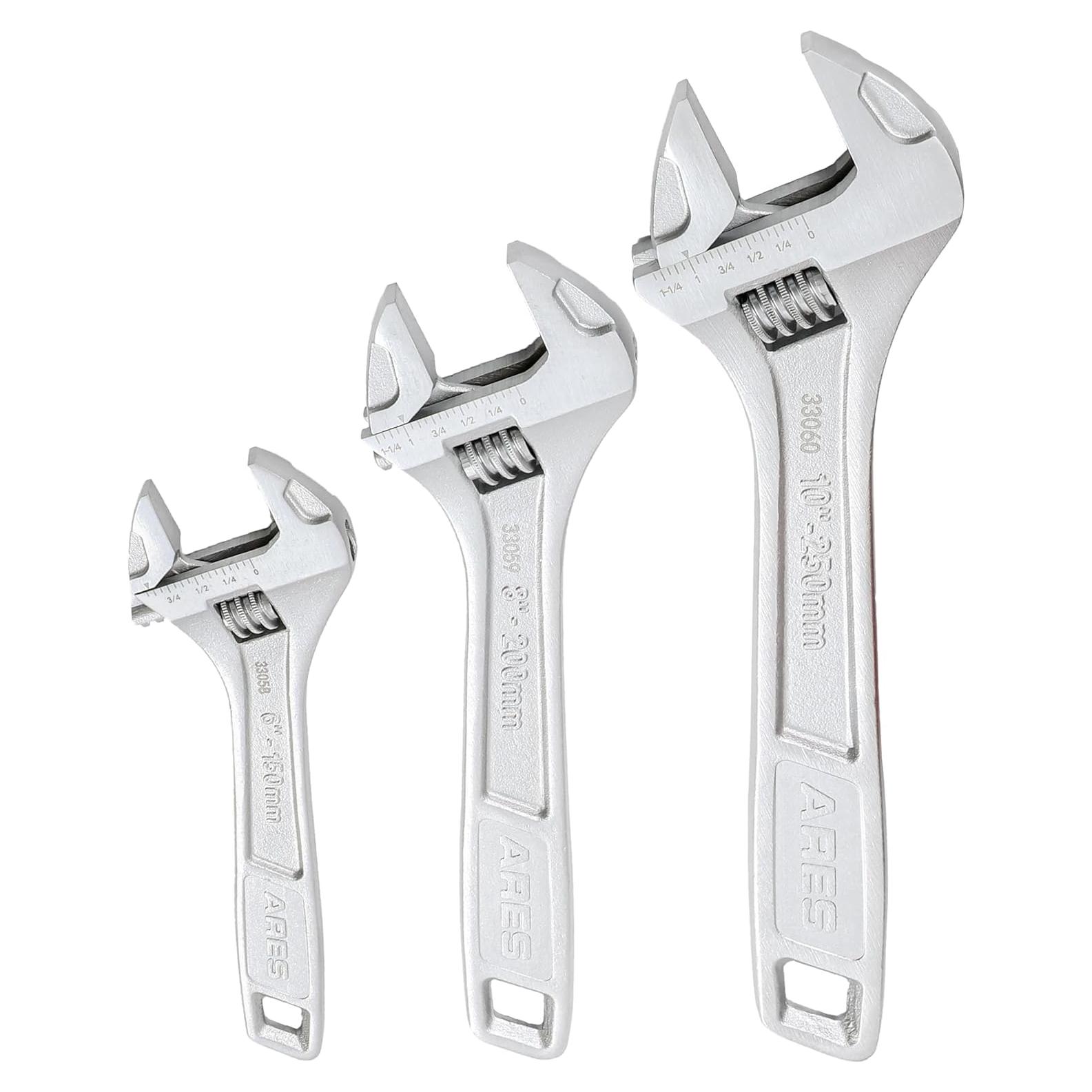 Juego de Llaves Ajustables ARES 33062 - 3 Piezas 15-25 cm